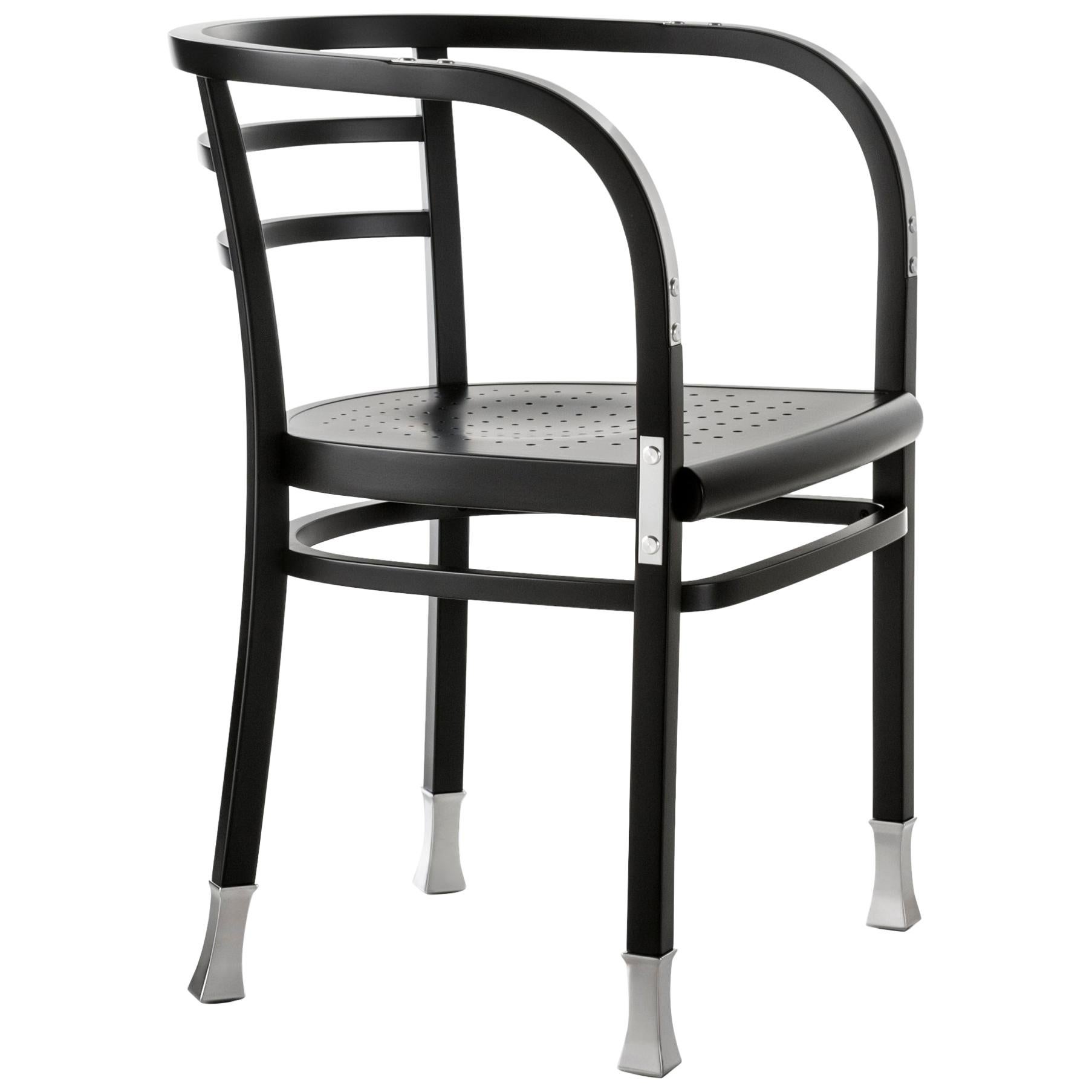 GTV Thonet Postsparkasse Chair in Black and Aluminium by Otto Wagner For Sale
