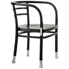 GTV Thonet Postsparkasse Chair in Black and Aluminium by Otto Wagner