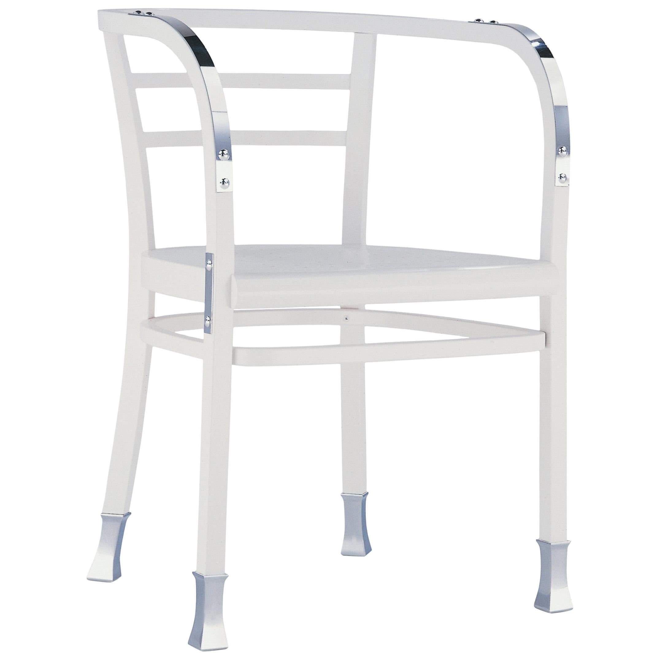 Gebrüder Thonet Vienna GmbH Postsparkasse Chair in White and Aluminium For Sale