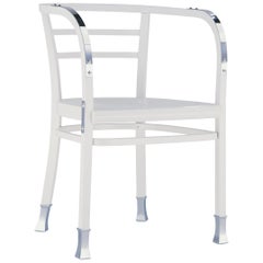 Postsparkasse-Stuhl in Weiß und Aluminium von Gebrüder Thonet Vienna GmbH