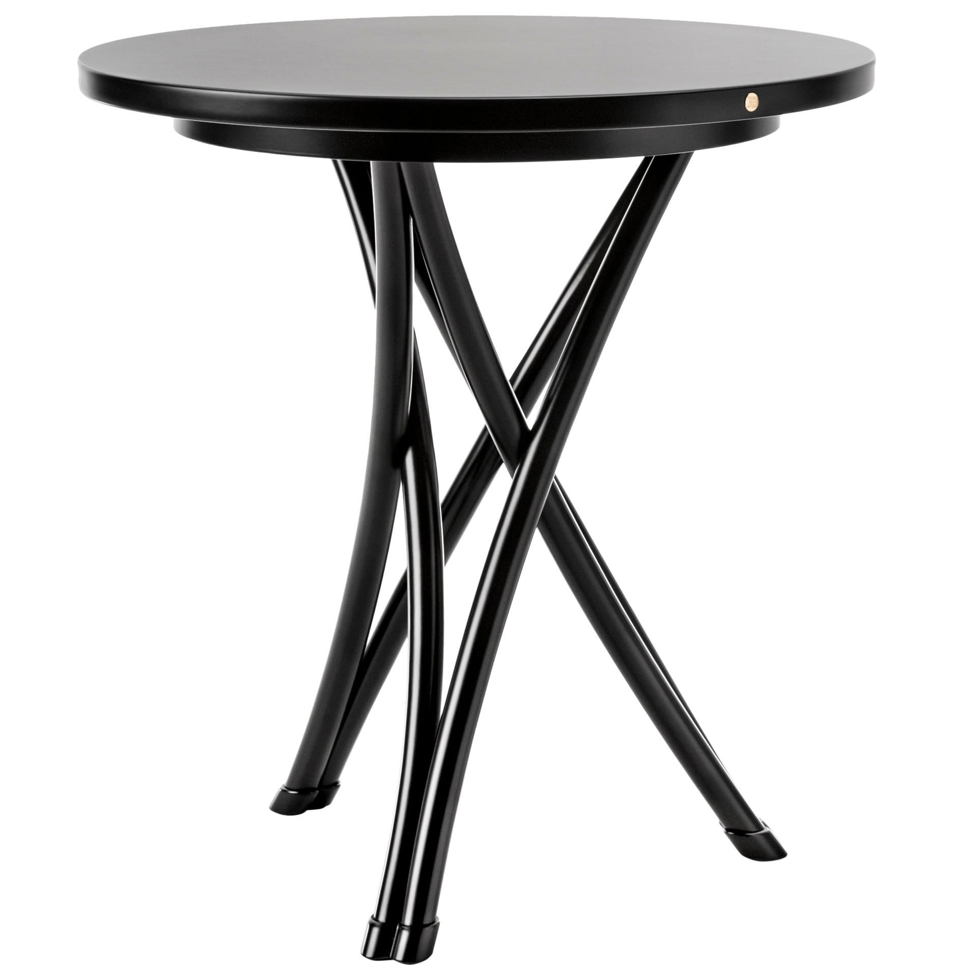 Gebrüder Thonet Vienna GmbH Small Rehbeintisch Coffee Table in Black Lacquer For Sale