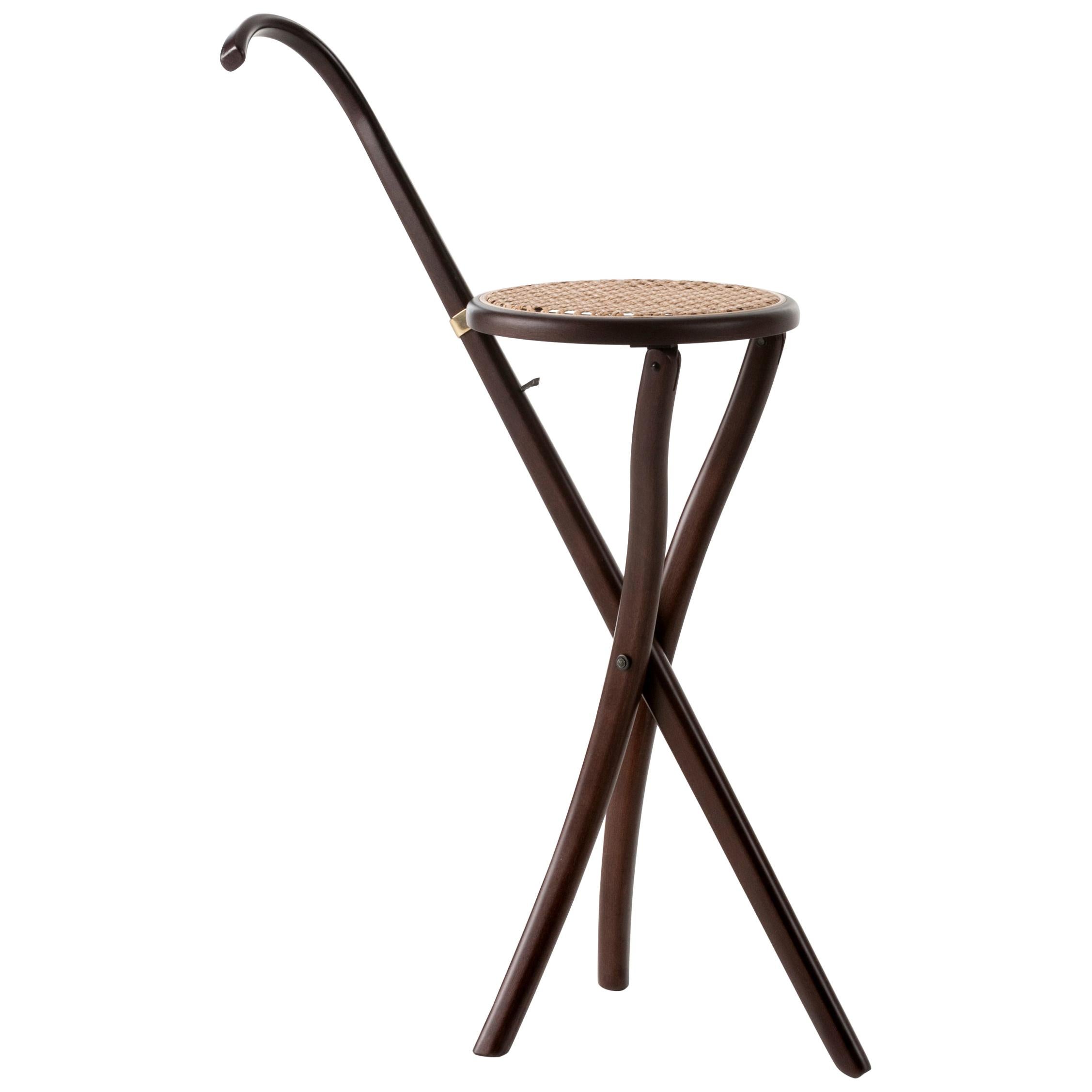 Gebrüder Thonet Vienna GmbH Stocksessel Folding Chair in Walnut For Sale