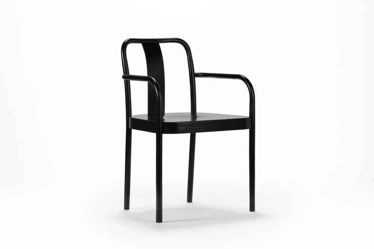 Modern Gebrüder Thonet Vienna GmbH Sugiloo Chair in Black Lacquer in Backrest For Sale