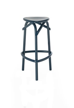 Gebrüder Thonet Vienna GmbH Taburete de bar Trio azul océano