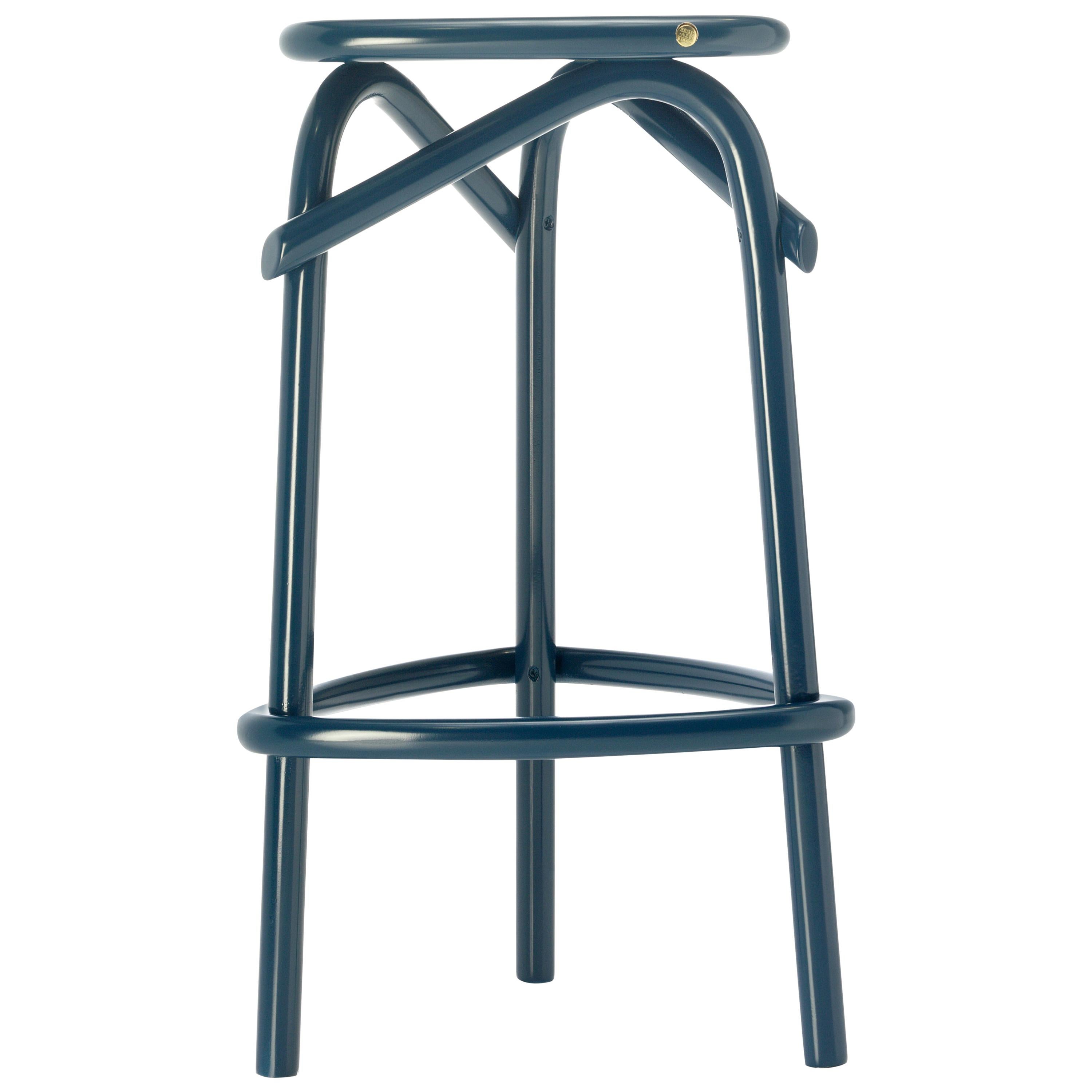 Gebrüder Thonet Vienna GmbH Taburete de bar Trio azul océano