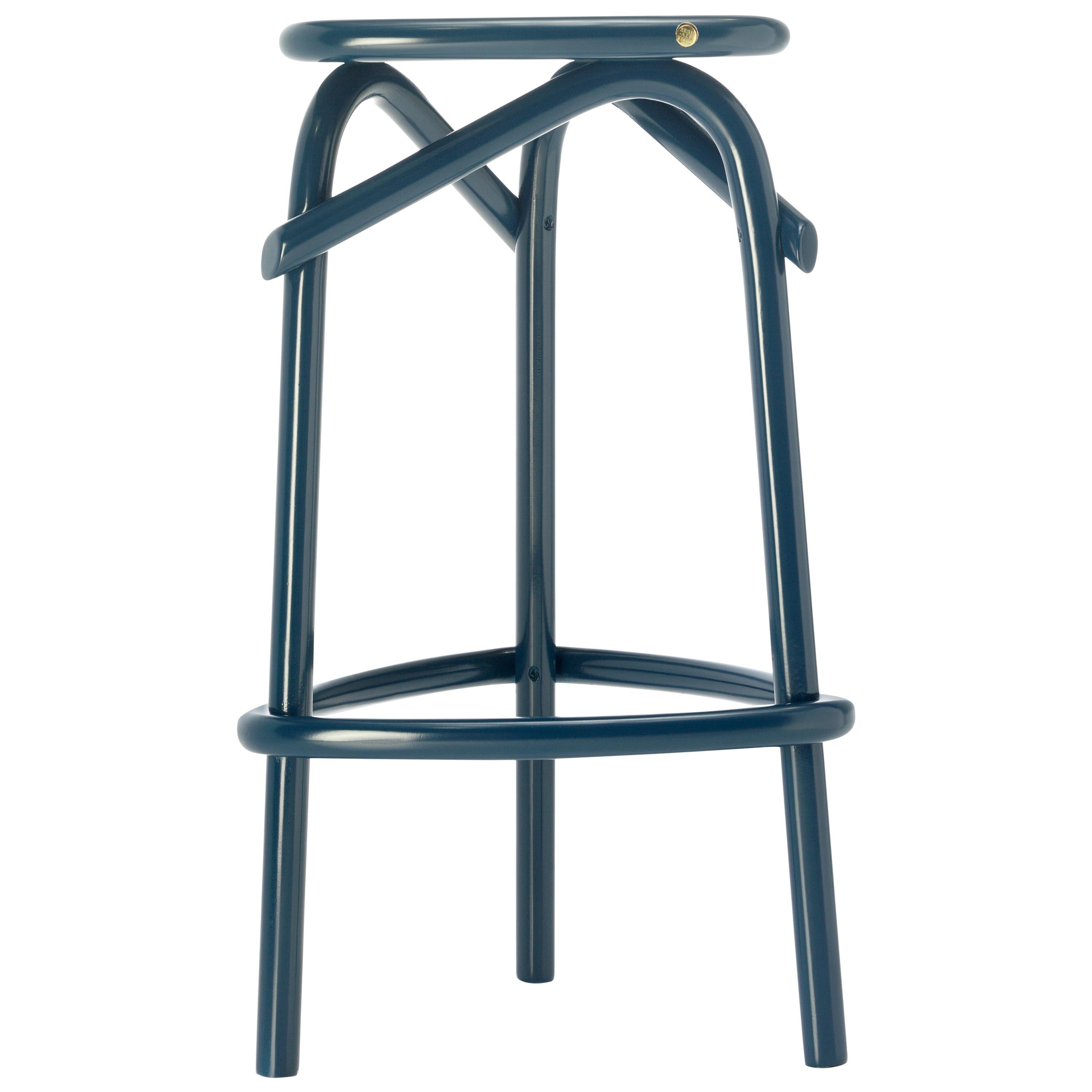 Gebrüder Thonet Vienna GmbH Trio Bar Stool in Ocean Blue For Sale