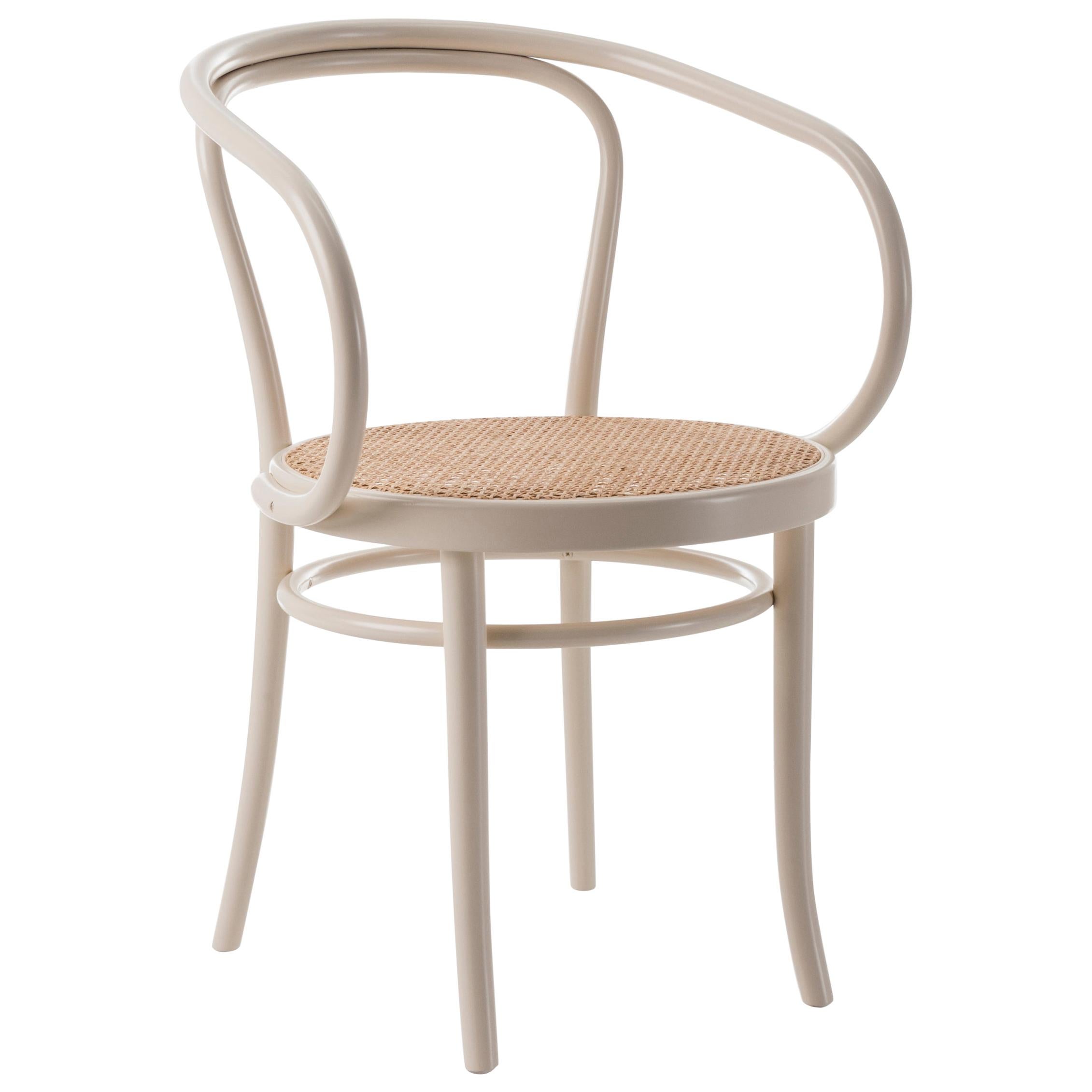 Gebrüder Thonet Vienna GmbH Wiener Stuhl Stuhl in Weiß mit Sitz aus  geflochtenem Rohrstock im Angebot bei 1stDibs