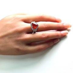 GU Certified 5.93 Carat Fanta Garnet Fancy Diamond White and Yellow Gold Ring