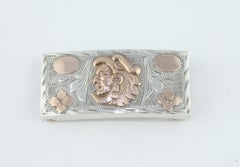 Guadalajara Mexico Sterling Silver & 10K Rose Gold Belt Buckle