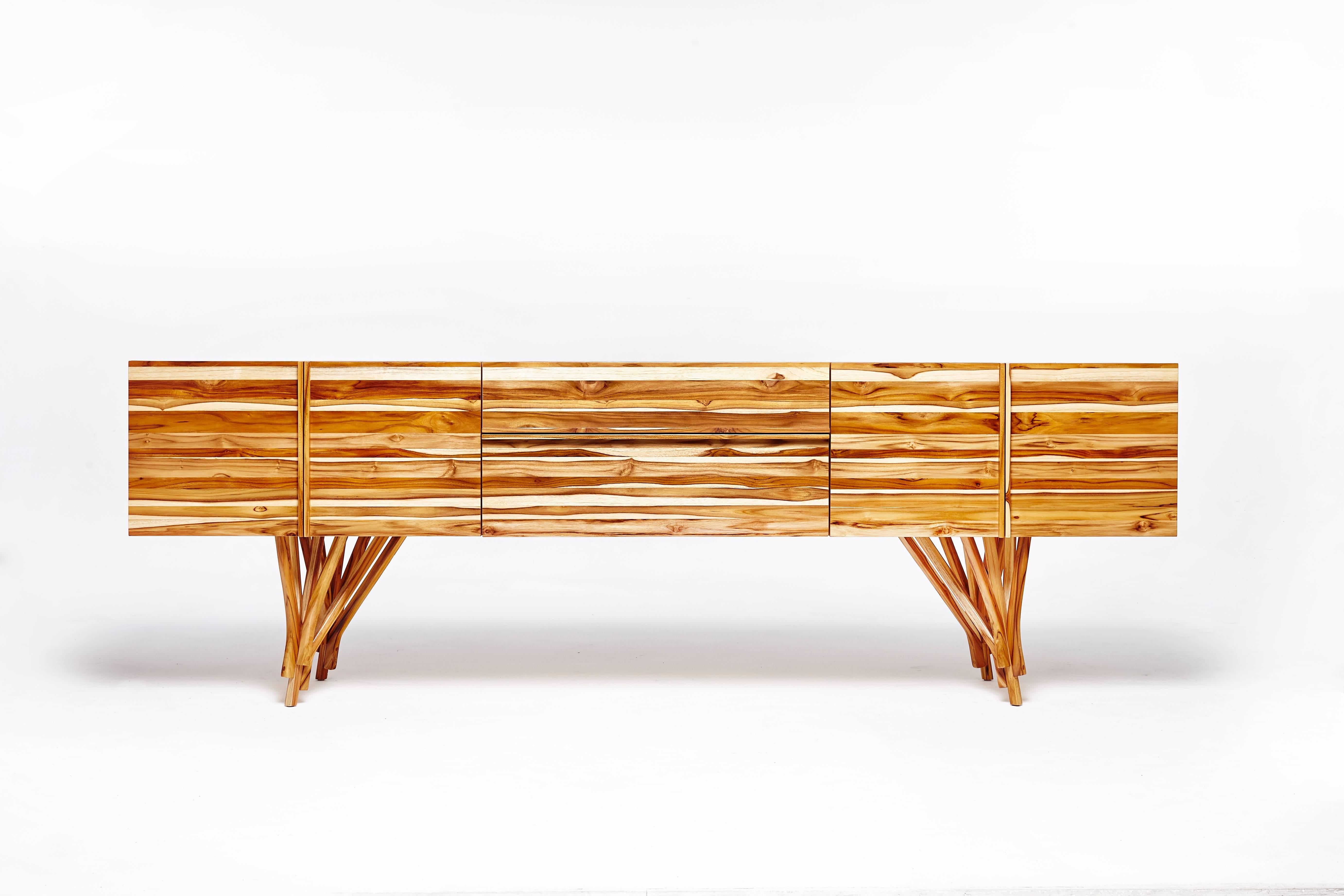 Brazilian Guaimbê Credenza by Paulo Alves, Handcrafted in Brazil For Sale