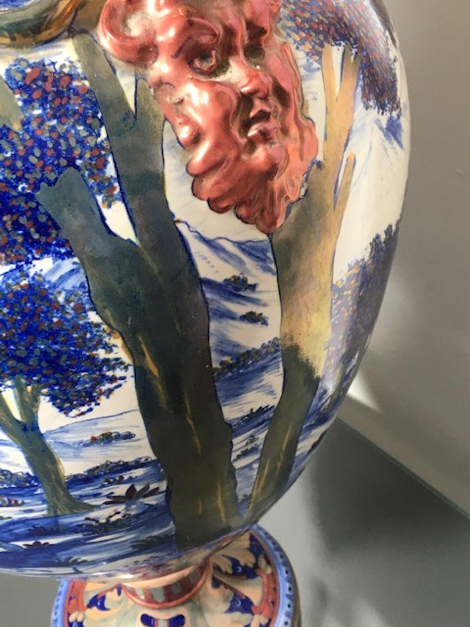 Italian Gualdo Tadino Big Ceramic Vase