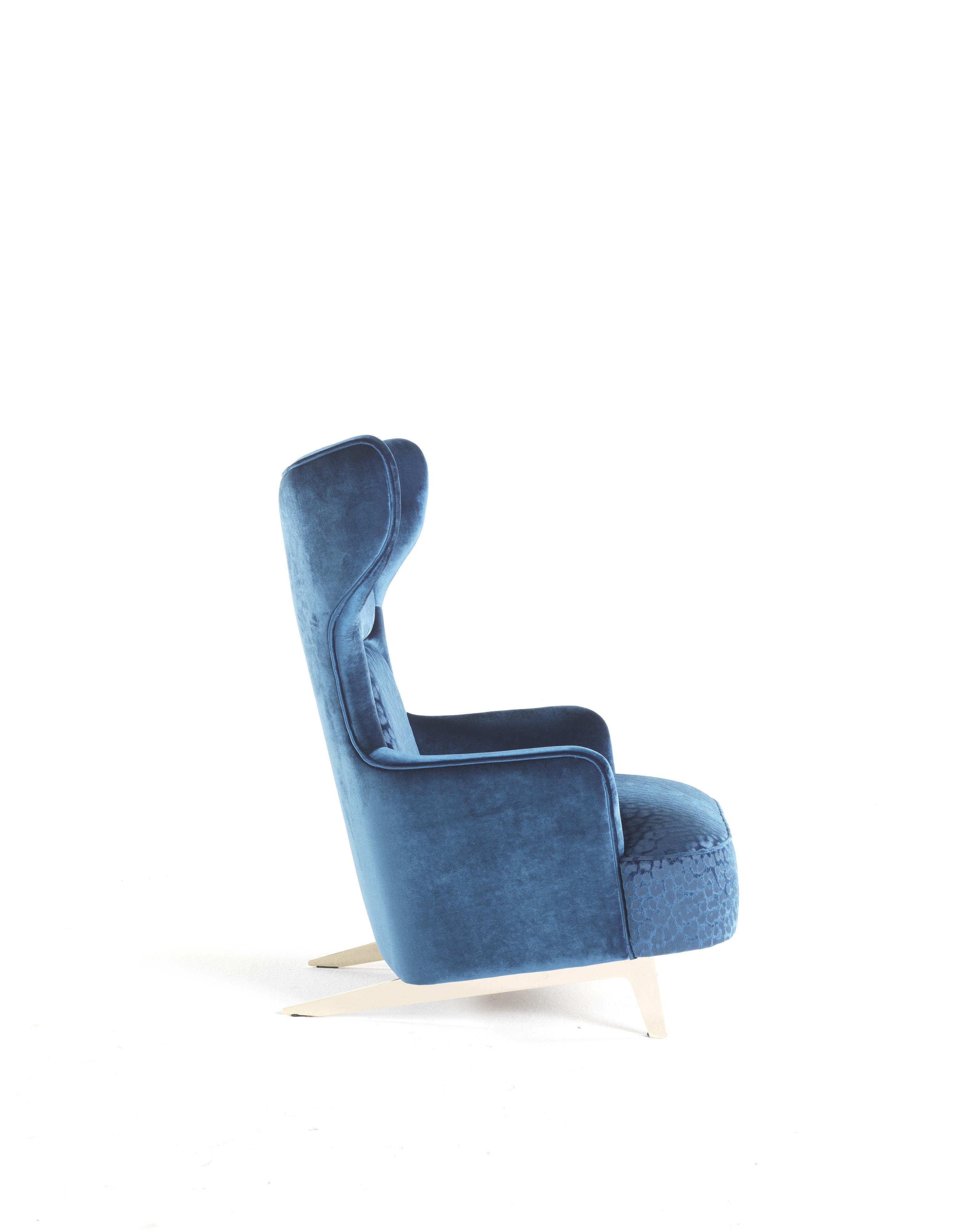Guam-Sessel aus dem 21. Jahrhundert mit blauem Stoff von Roberto Cavalli Home Interiors (Moderne) im Angebot