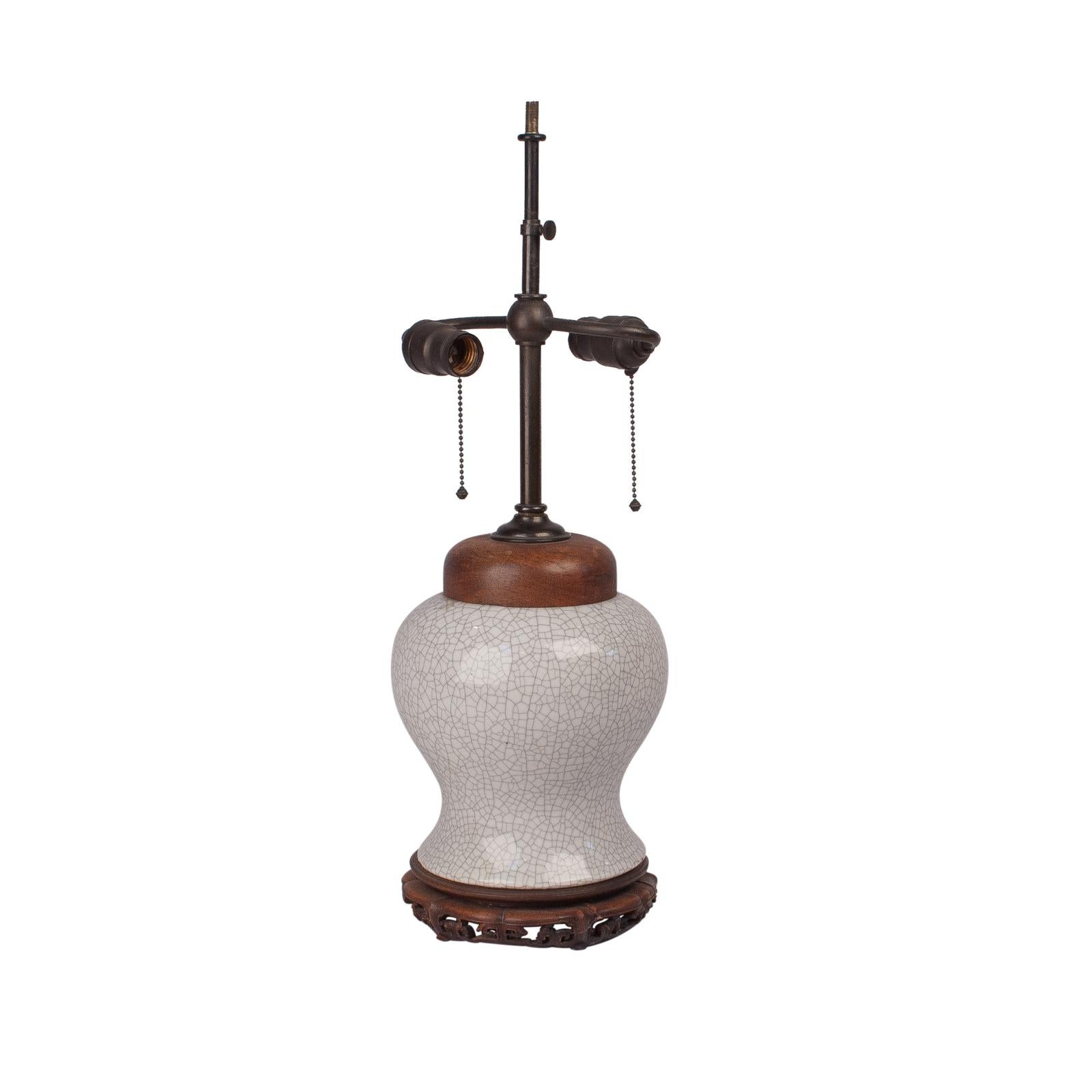 Ming Guan Ware Vase Lamp, China, circa 1850