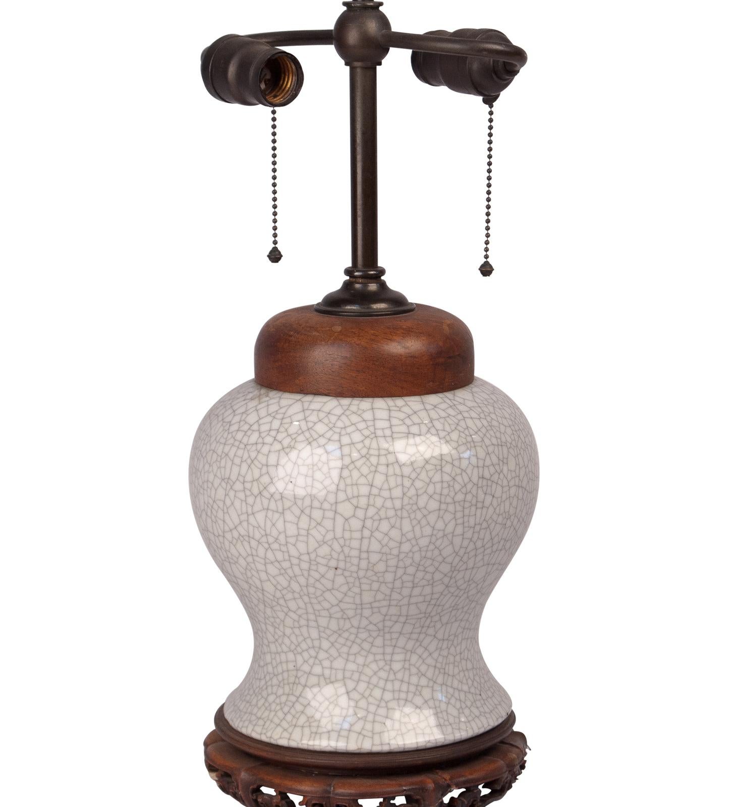 Chinese Guan Ware Vase Lamp, China, circa 1850