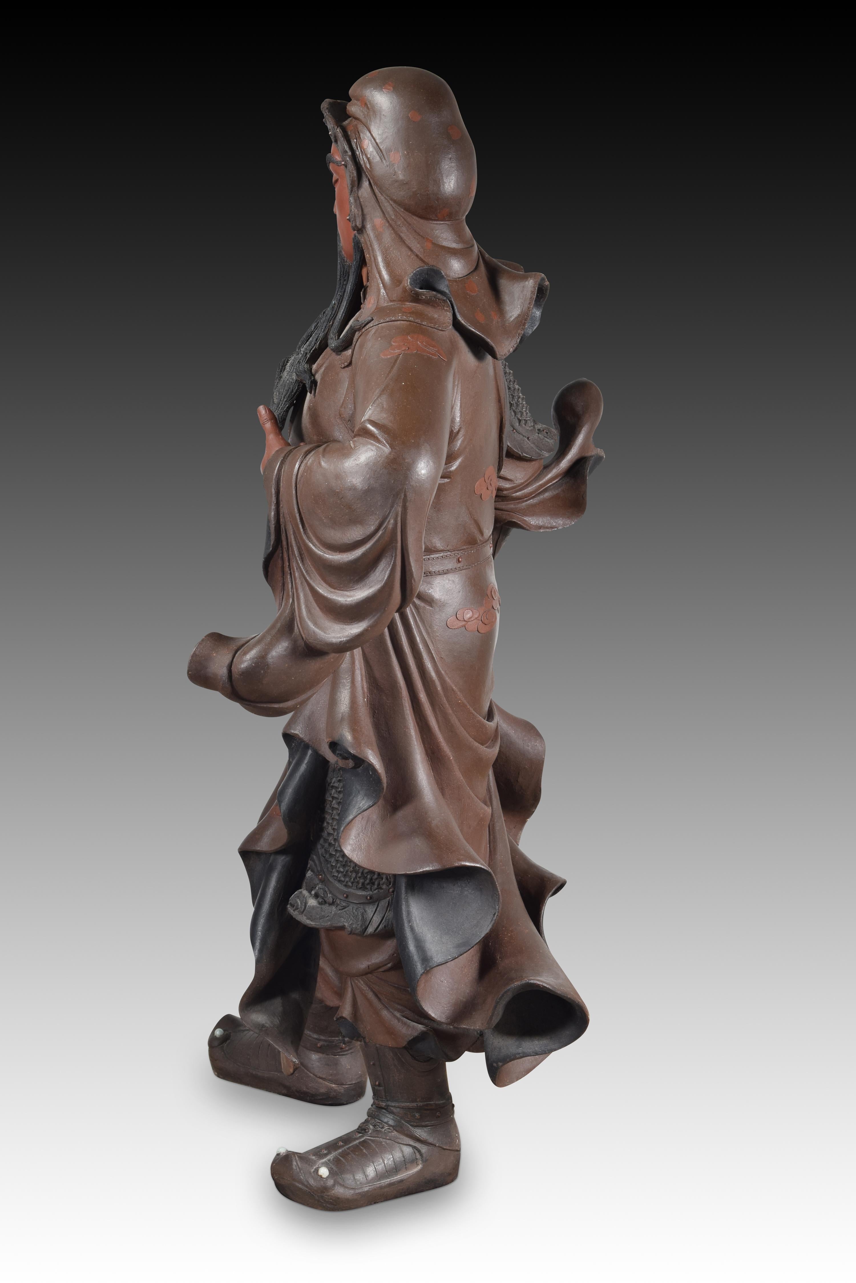 Other Guan Yu. Terracotta. 20th century.  For Sale