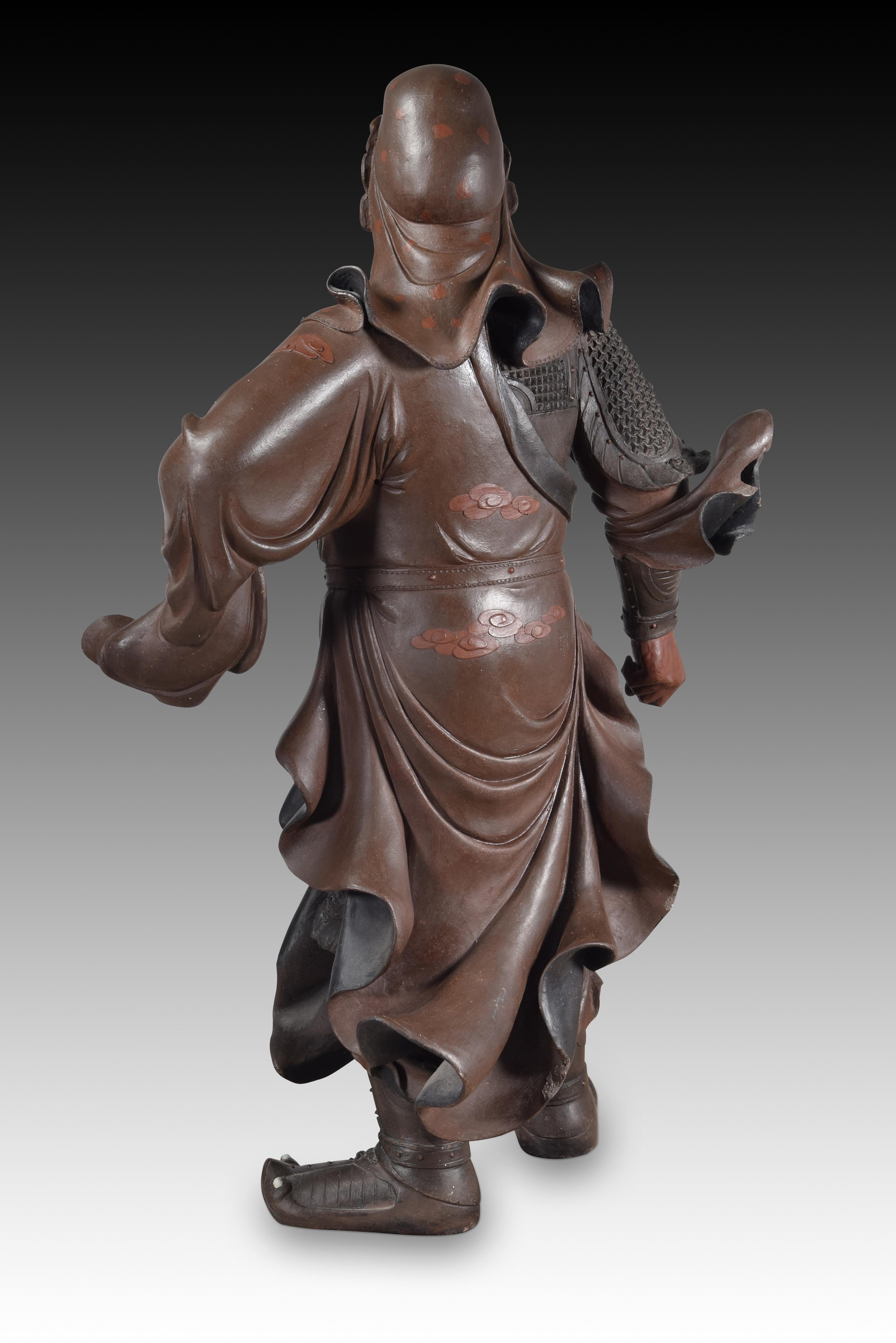 Inconnu Guan Yu. Terre cuite. 20e siècle.  en vente