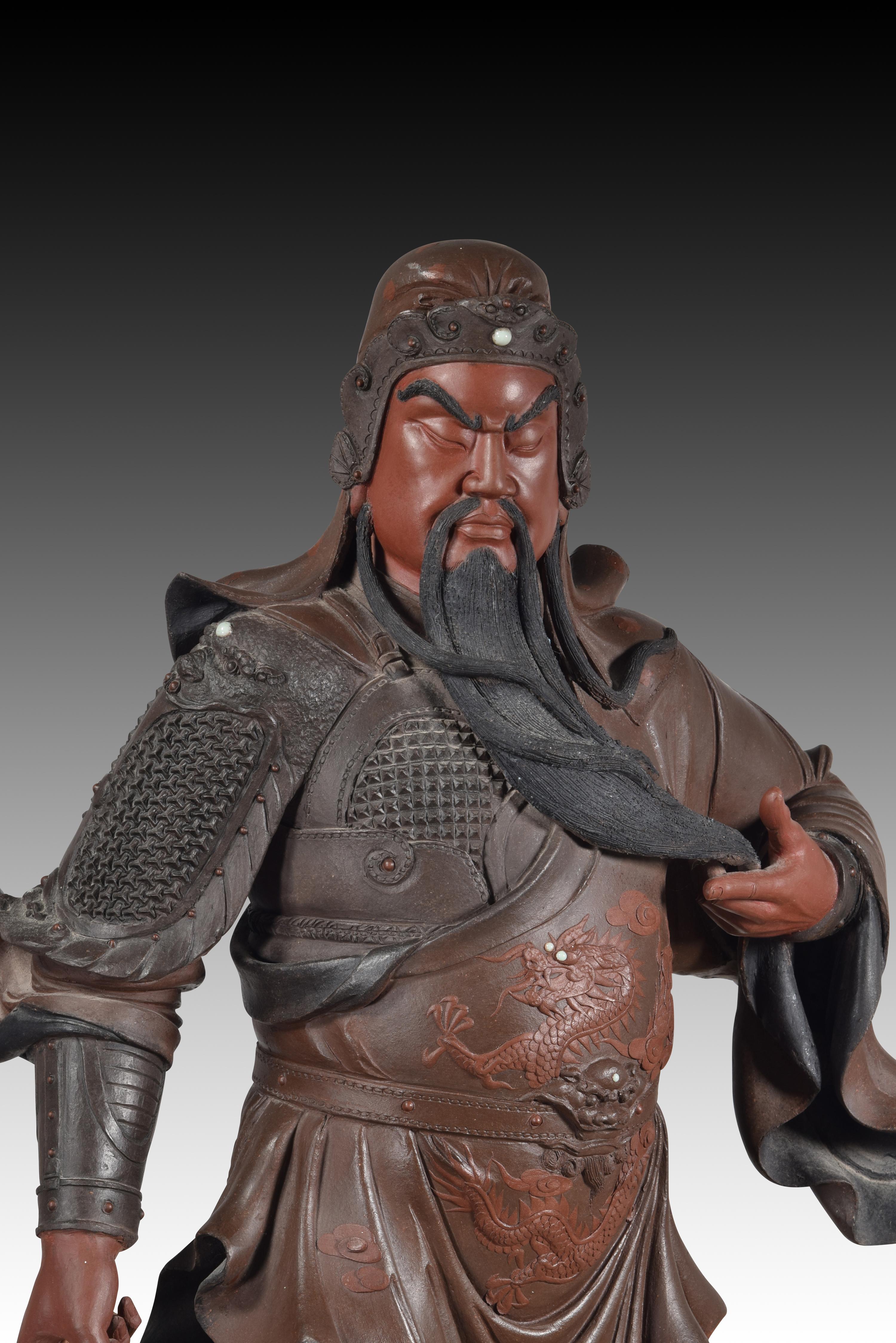 Guan Yu. Terracotta. 20th century.  For Sale 1