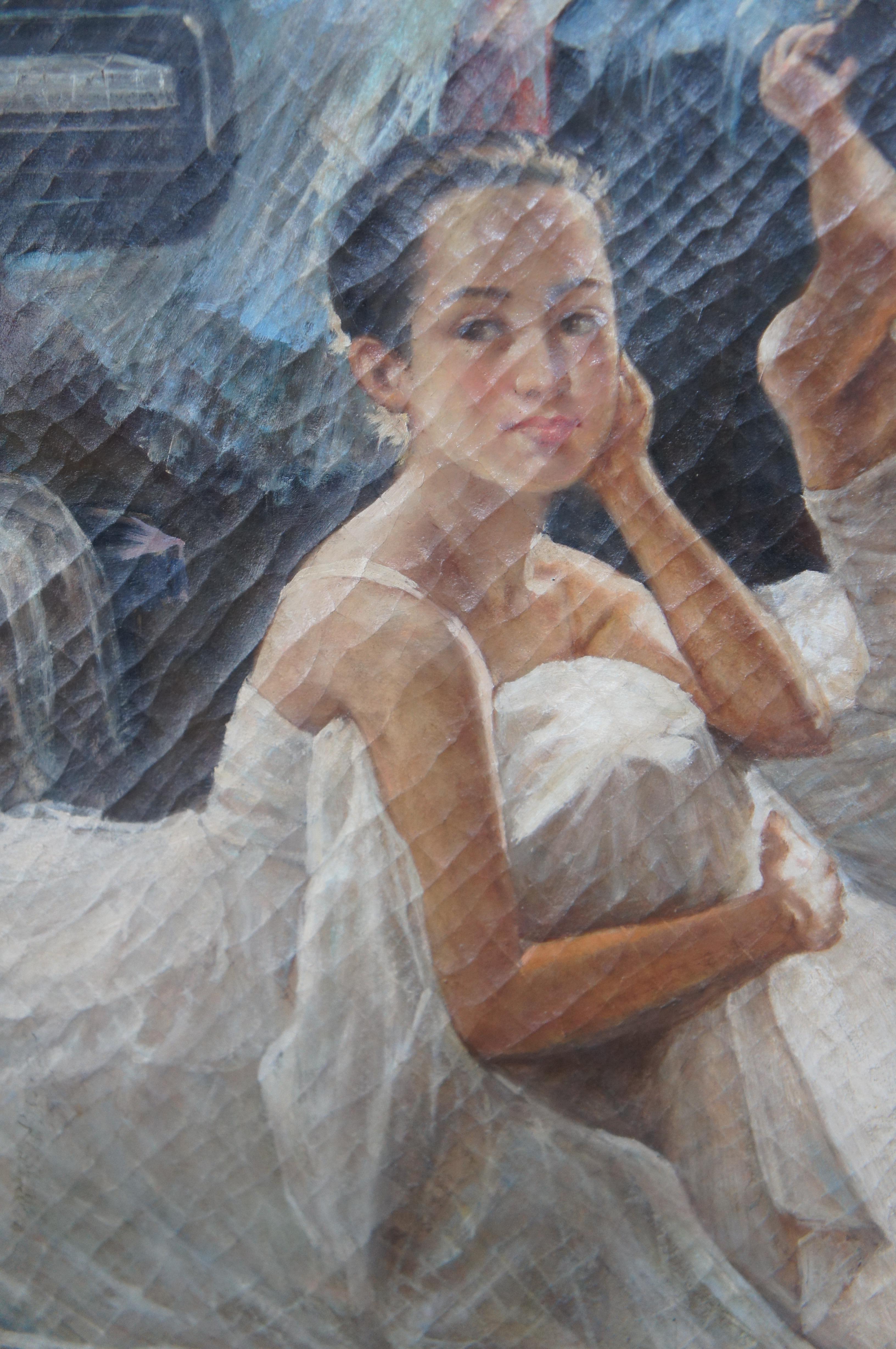Guan Zeju Ballet Dancers in the Studio Impressionist Oil Painting Canvas 44