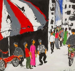 Guangyu Ding - Acrilico originale contemporaneo su tela "Serie IV di vita quotidiana".