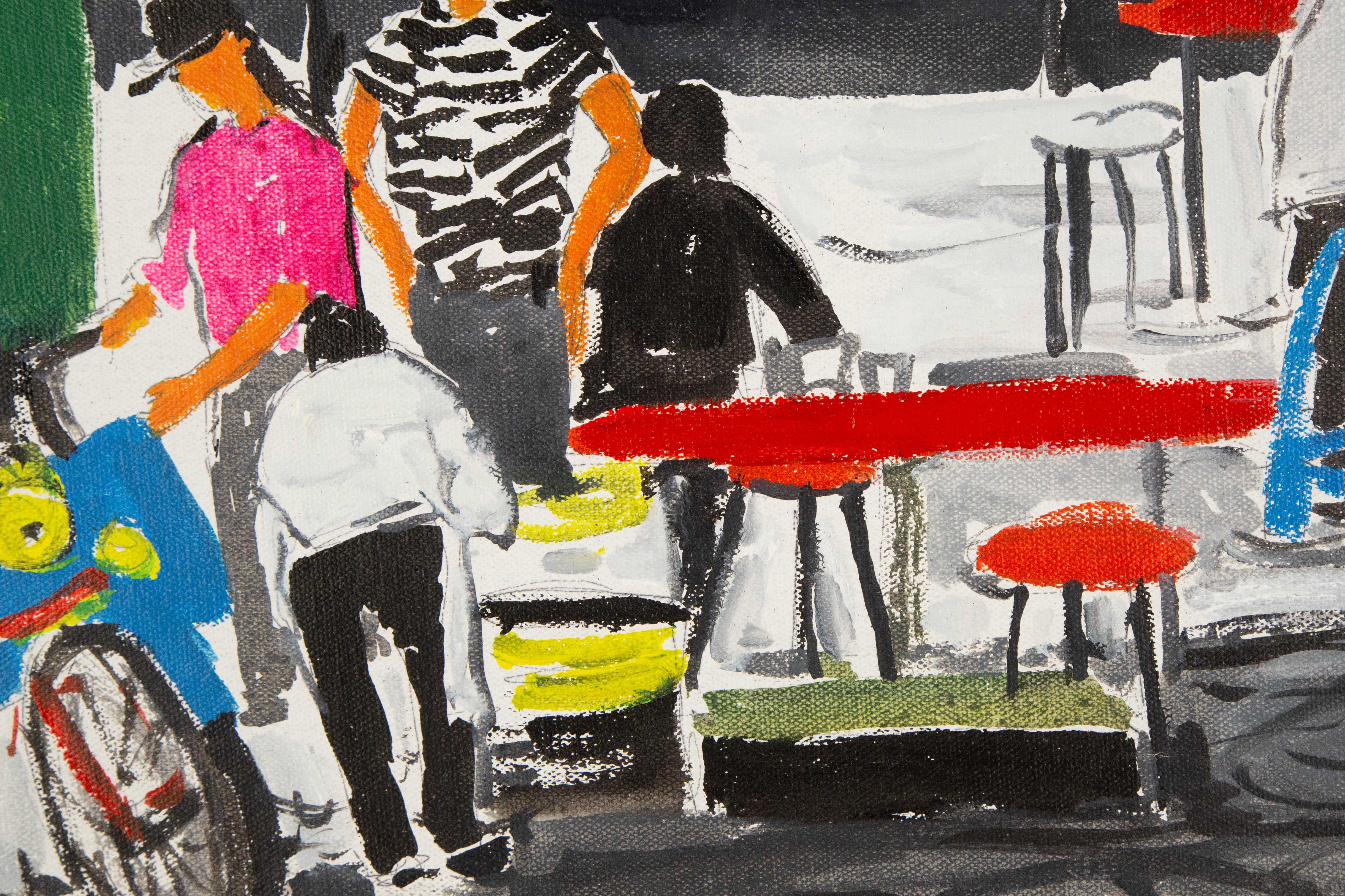 Guangyu Ding Impressionistisches Original Acryl auf Leinwand „Daily Life Series I“ von Guangyu Ding im Angebot 2