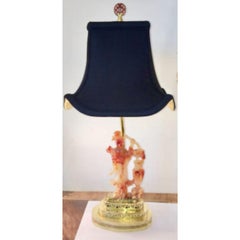 Guanjin Figure Jadeite Lamp, 19th Century
