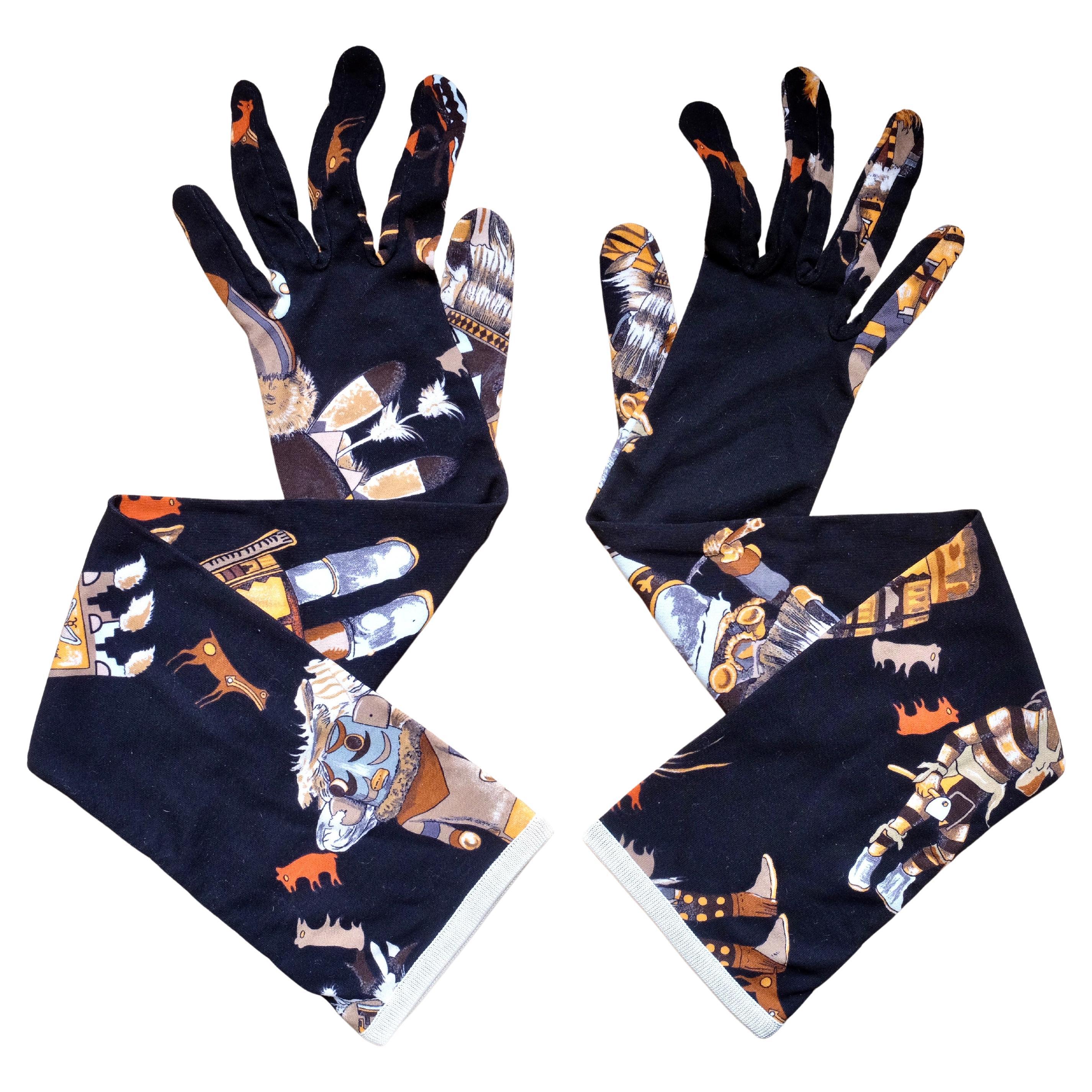 HERMÈS silk gloves For Sale