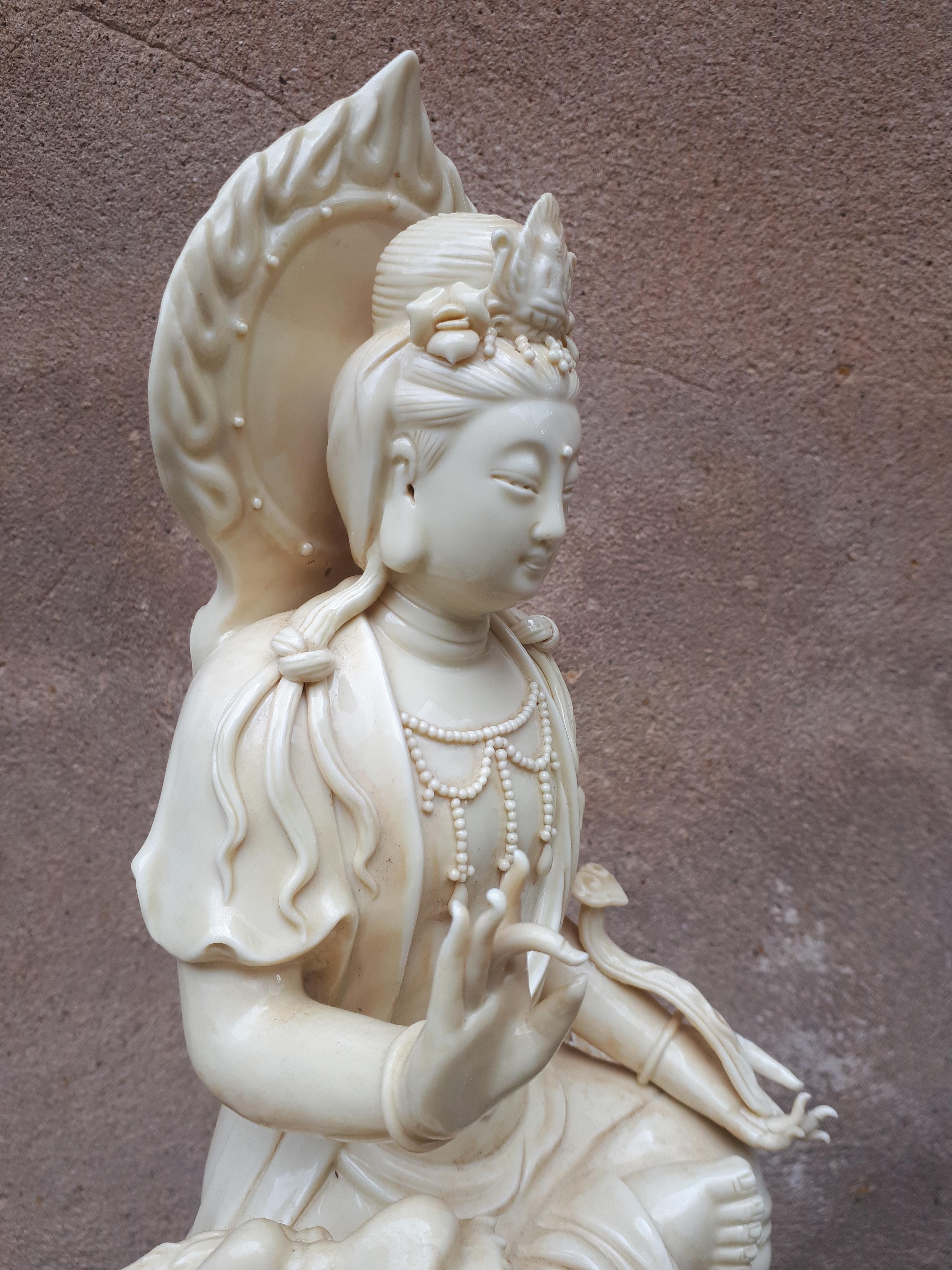 Guanyin Blanc De Chine-Statue, Republikzeitalter, Guanyin im Angebot 2