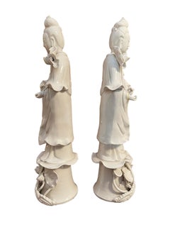Guanyin pair, ceramic statues, China, 19th century