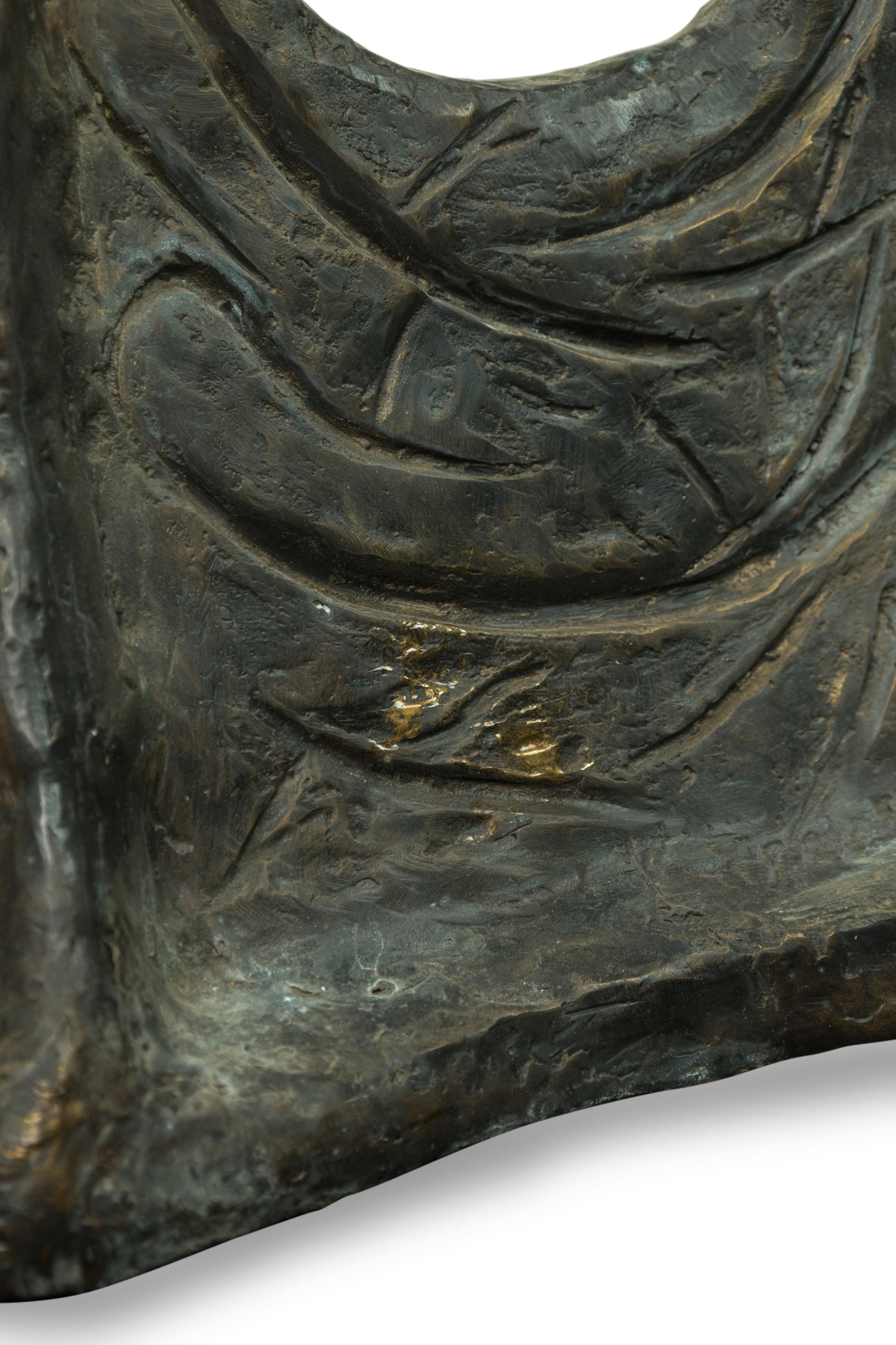 Table de conférence en forme de S sculpturale en bronze et verre organiqueGuarda en vente 3