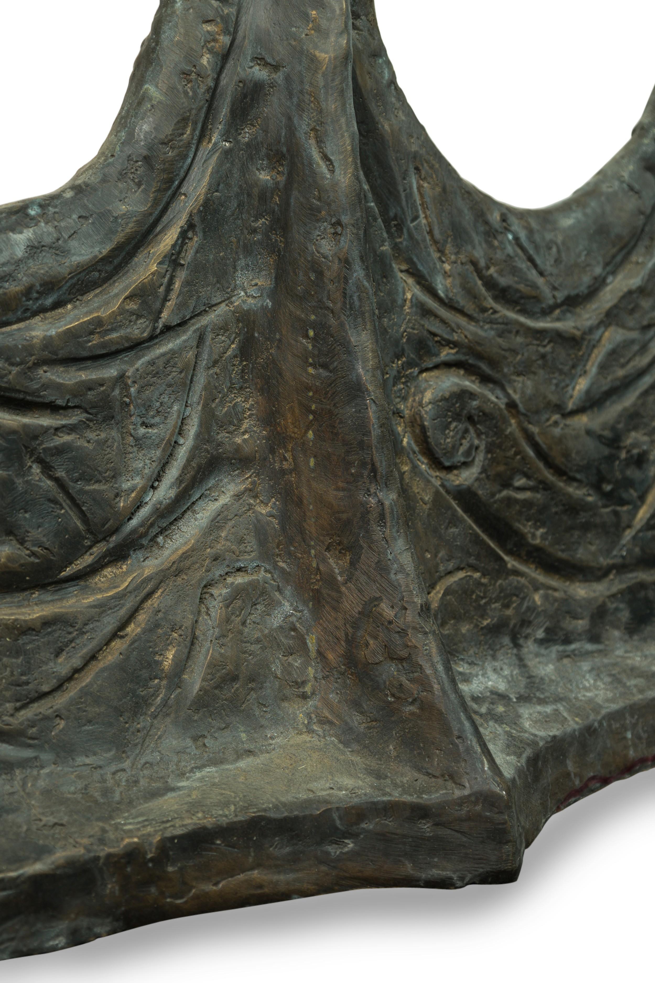 Table de conférence en forme de S sculpturale en bronze et verre organiqueGuarda en vente 4
