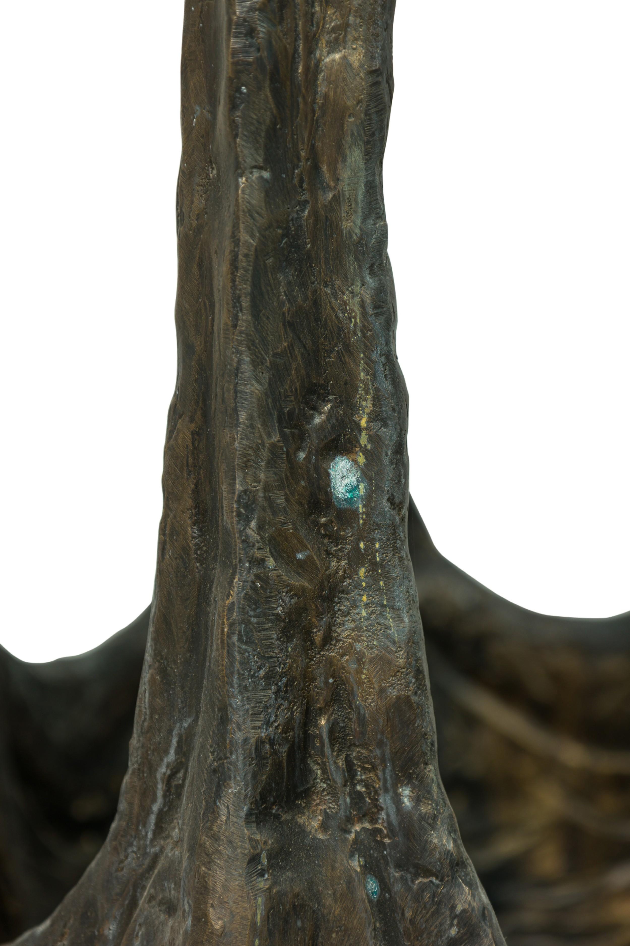 Table de conférence en forme de S sculpturale en bronze et verre organiqueGuarda en vente 5