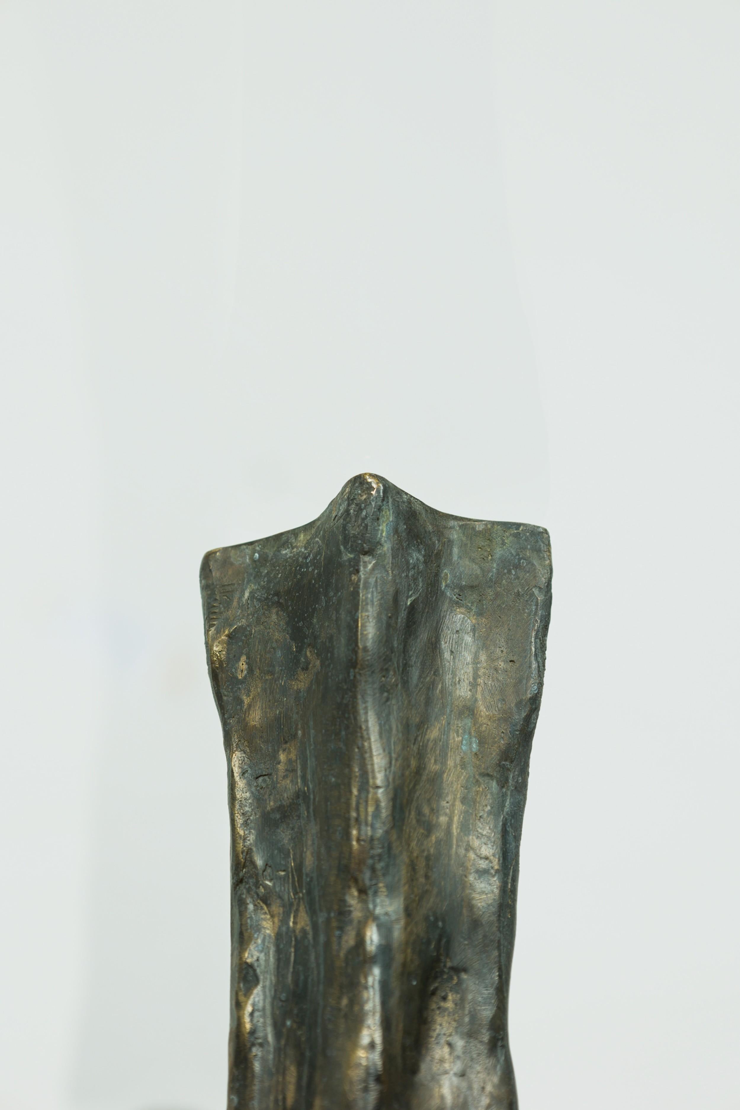 Table de conférence en forme de S sculpturale en bronze et verre organiqueGuarda en vente 2