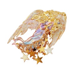 Guardian Angel Figural Brooch By Kirks Folly, 1980s