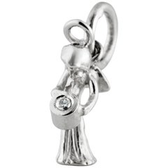 Guardian Angel Pendant Traceable Diamond In 18 Karat Gold By Rocks for Life