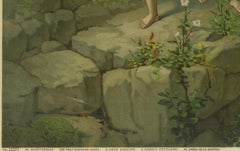 Guardian Angel Protecting Children by the Water, Antique Chromolithograph, 1900