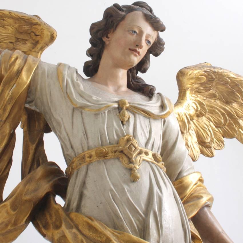 Sculpture d'ange gardien attribuée à Matthias Faller:: Allemagne du Sud Excellent état à Greding, DE