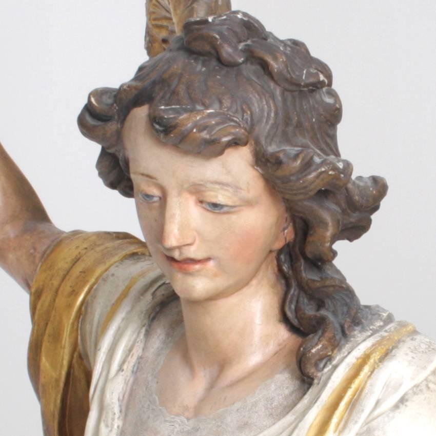 Late 18th Century Guardian Angel Sculpture Attributed to Matthias Faller, Southern Germany