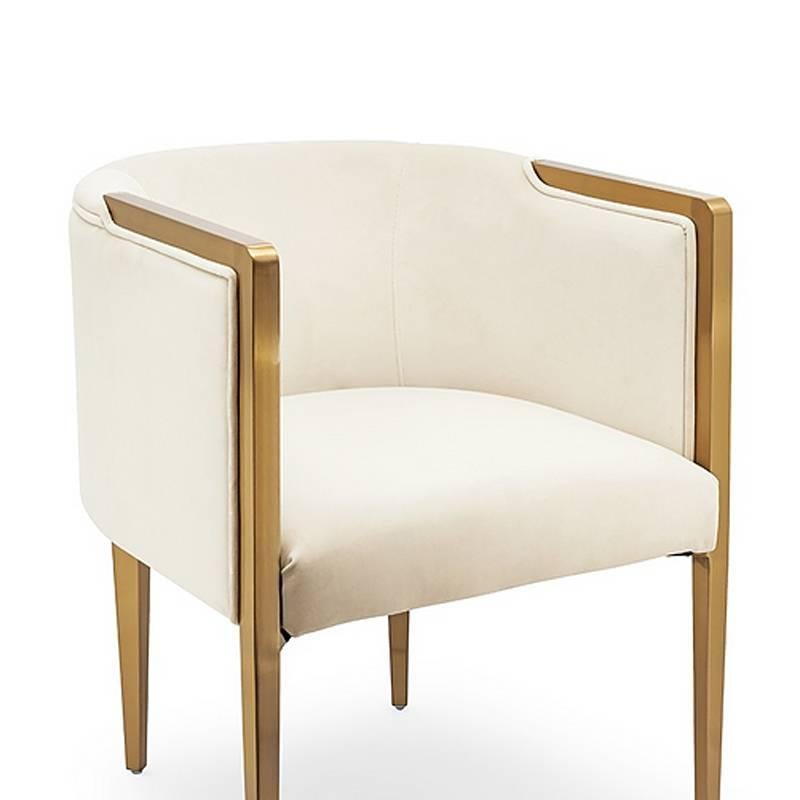 white and gold velvet chair