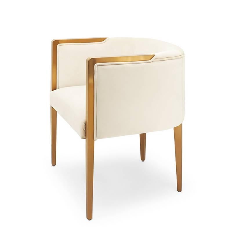 white and gold armchair