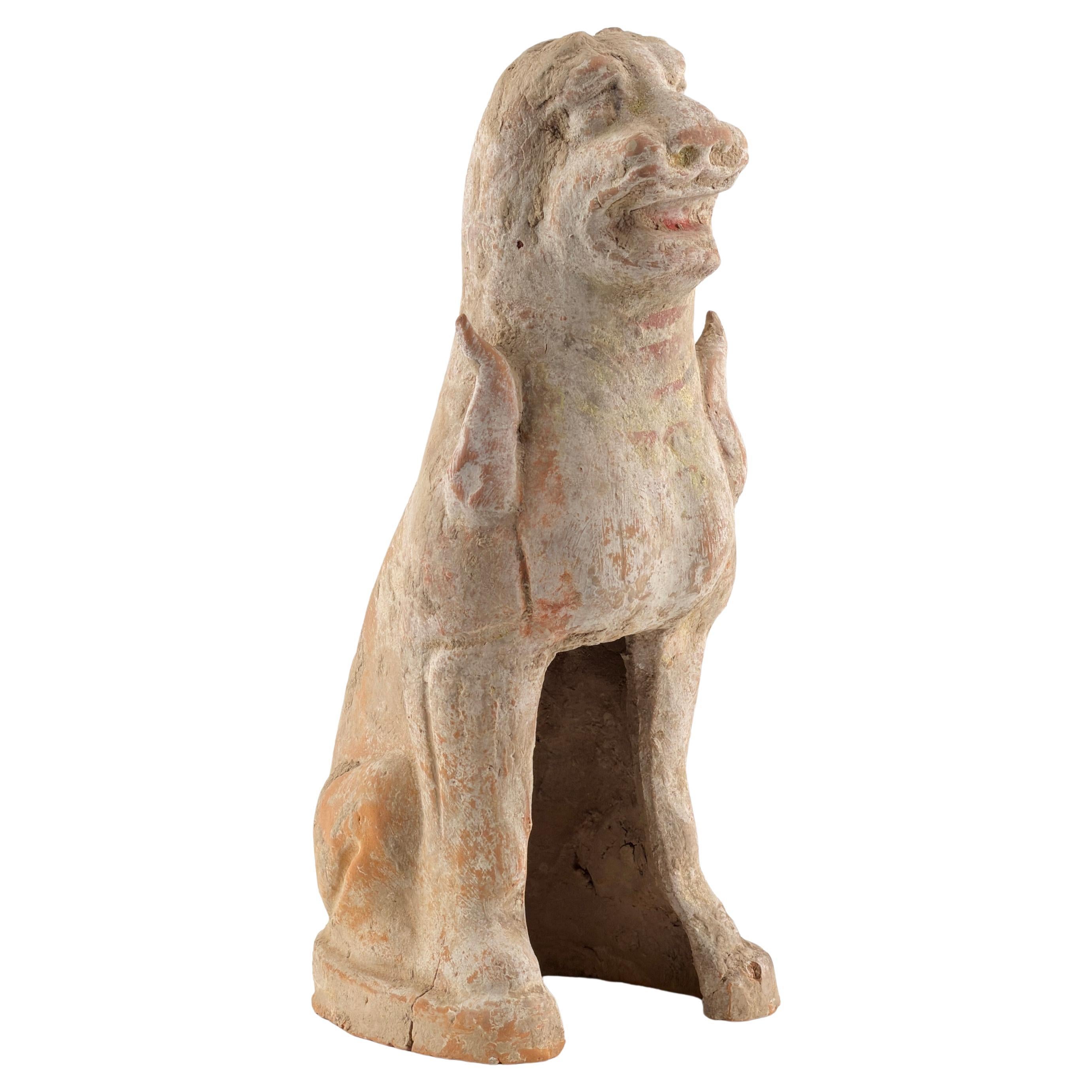 Figure de gardien Haitai en poterie, dynasties Wei-Tang du Nord