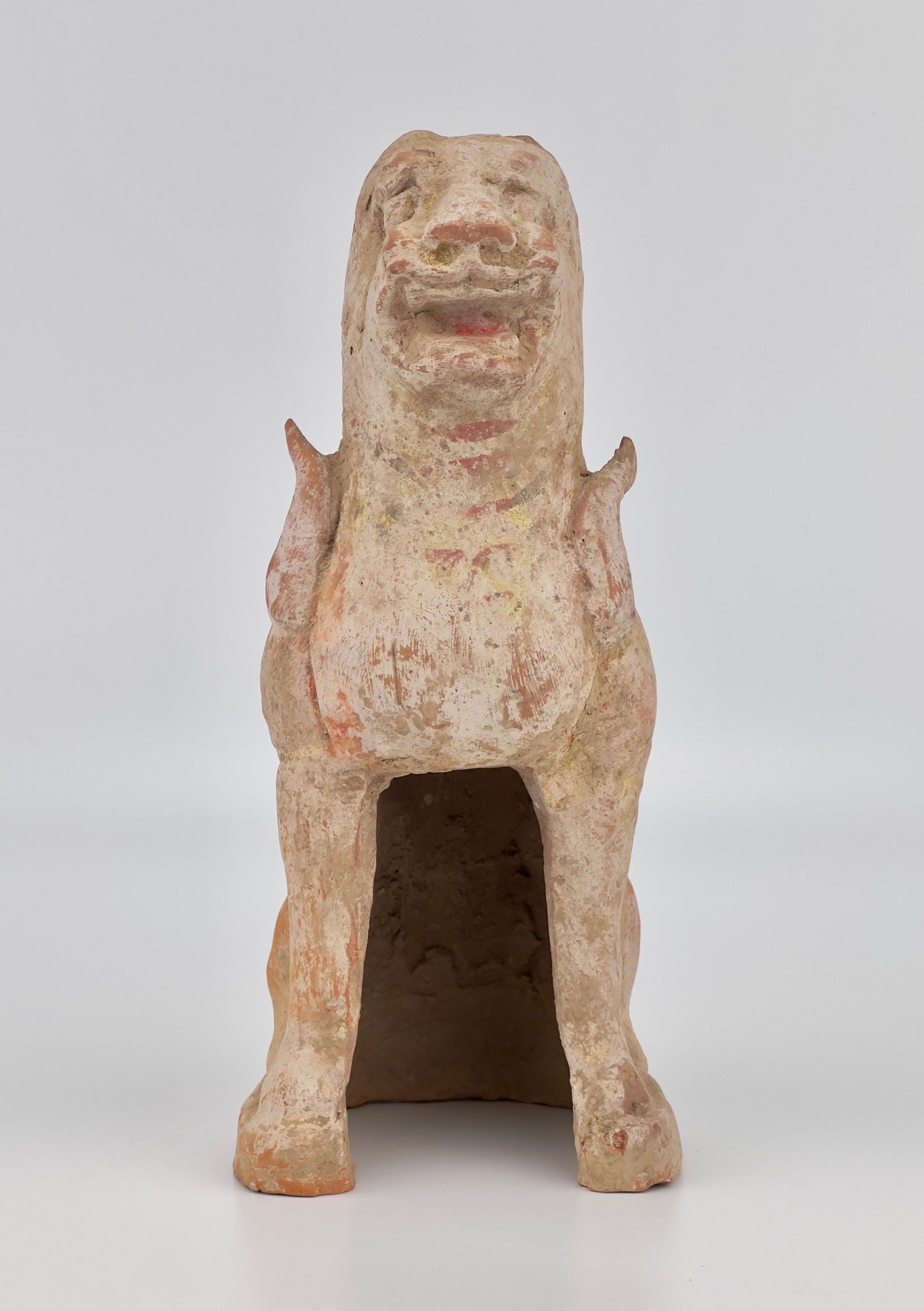 Guardian Haitai Lion Pottery Figure, Northern Wei-Tang Dynasties For Sale 8