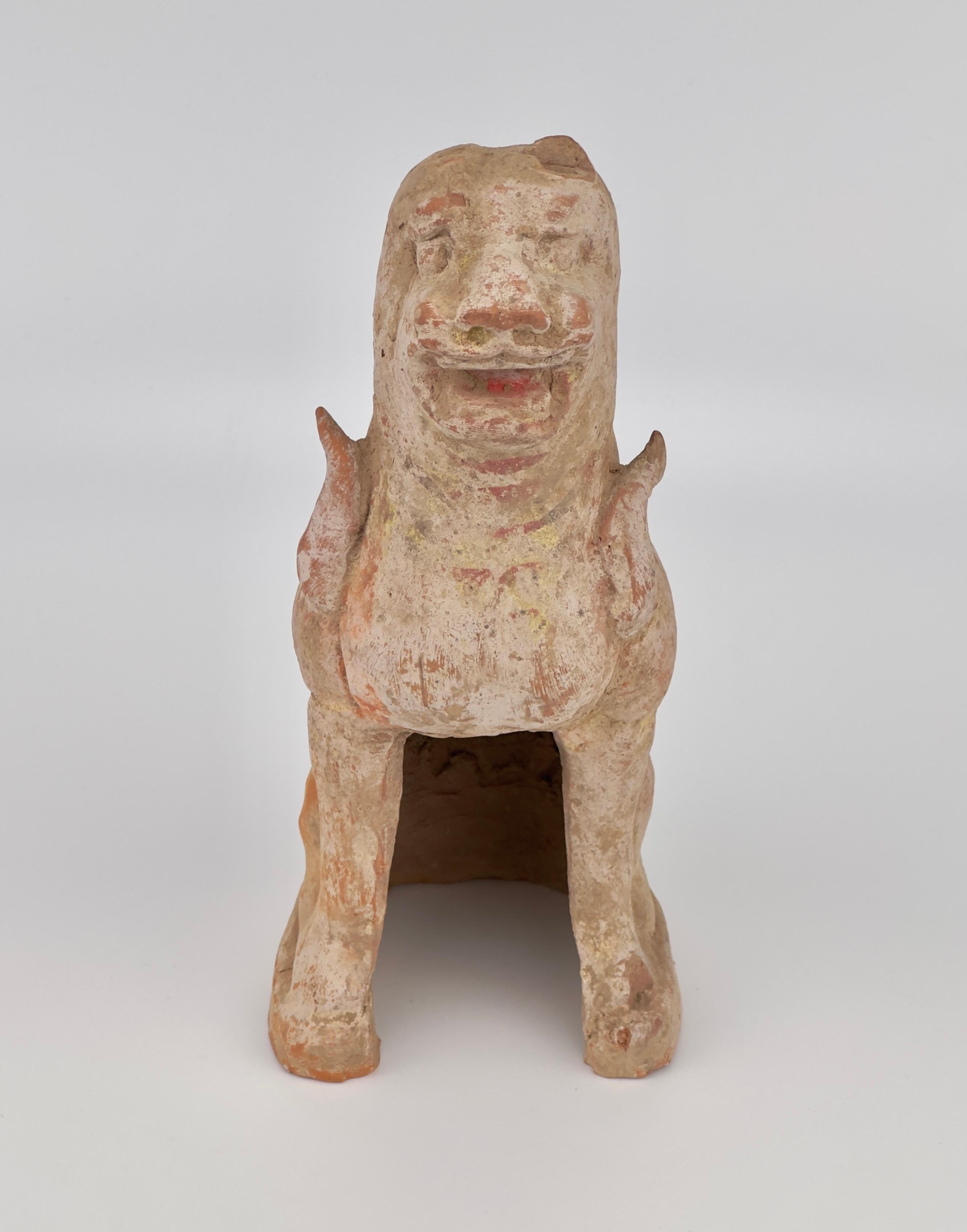 Guardian Haitai Lion Pottery Figure, Northern Wei-Tang Dynasties For Sale 2