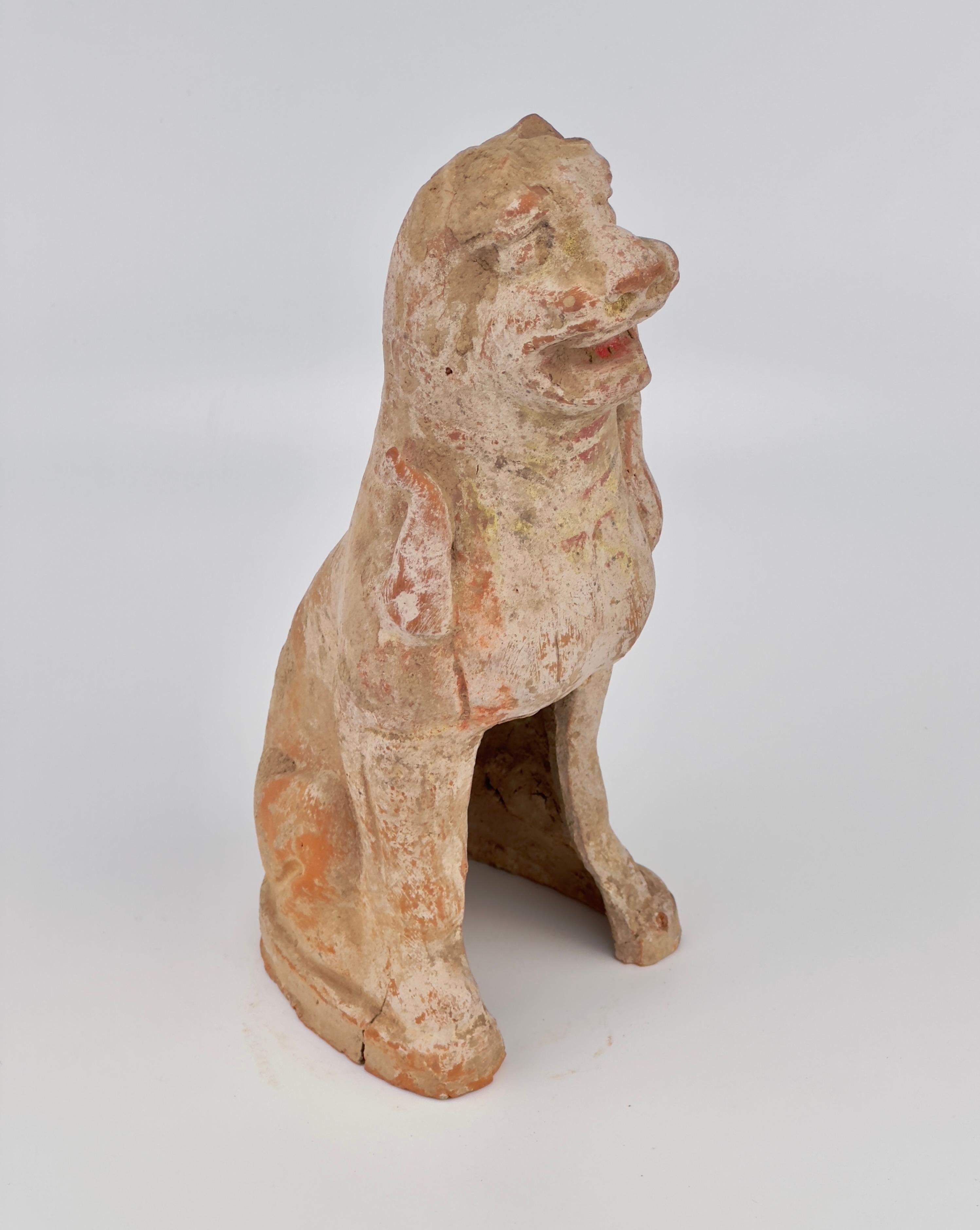 Guardian Haitai Lion Pottery Figure, Northern Wei-Tang Dynasties For Sale 3
