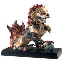 Guardian Lion Sculpture, Red, Limited Edition