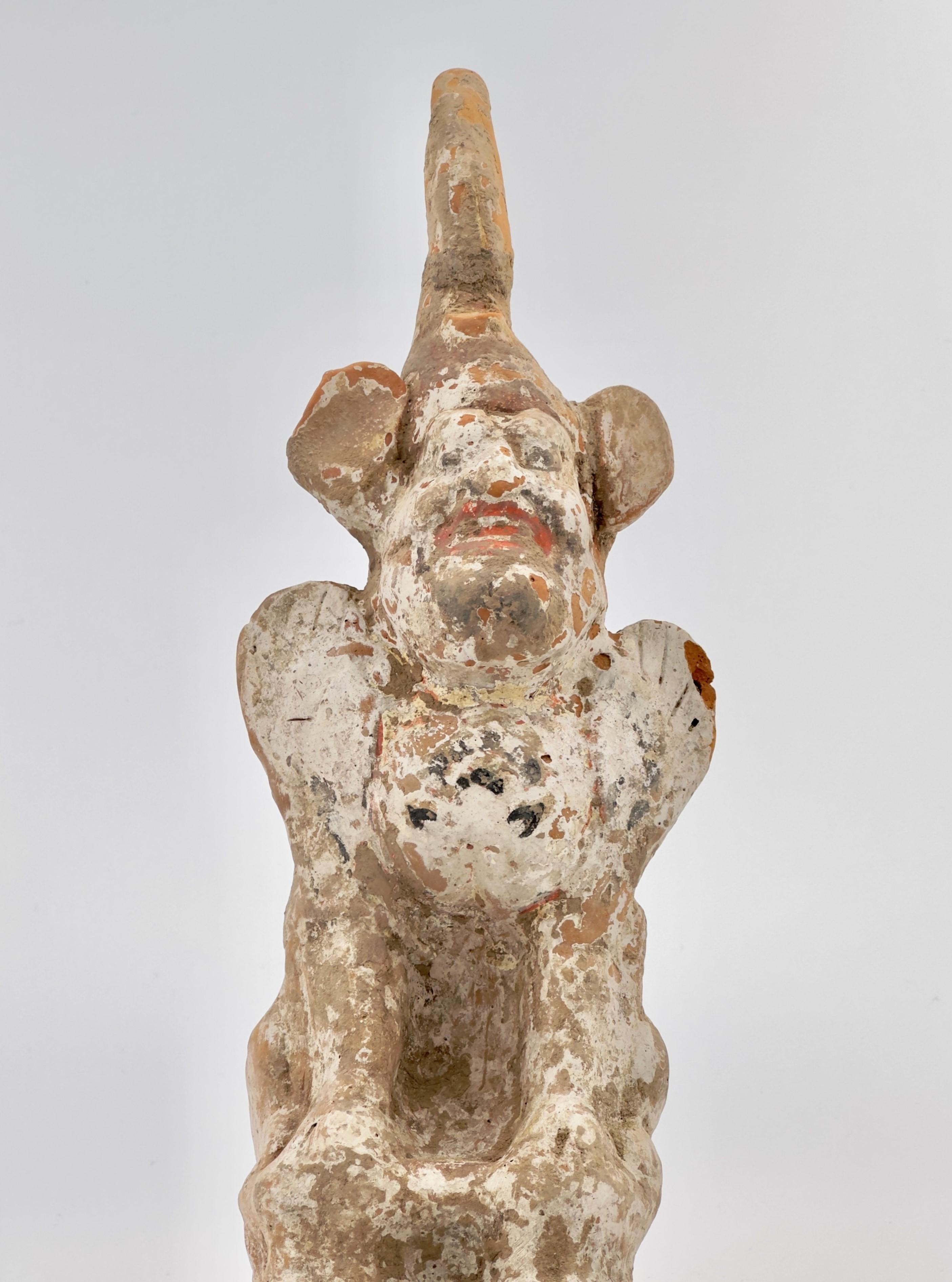 Guardian Official Pottery Figure, Northern Wei-Tang Dynasty For Sale 1