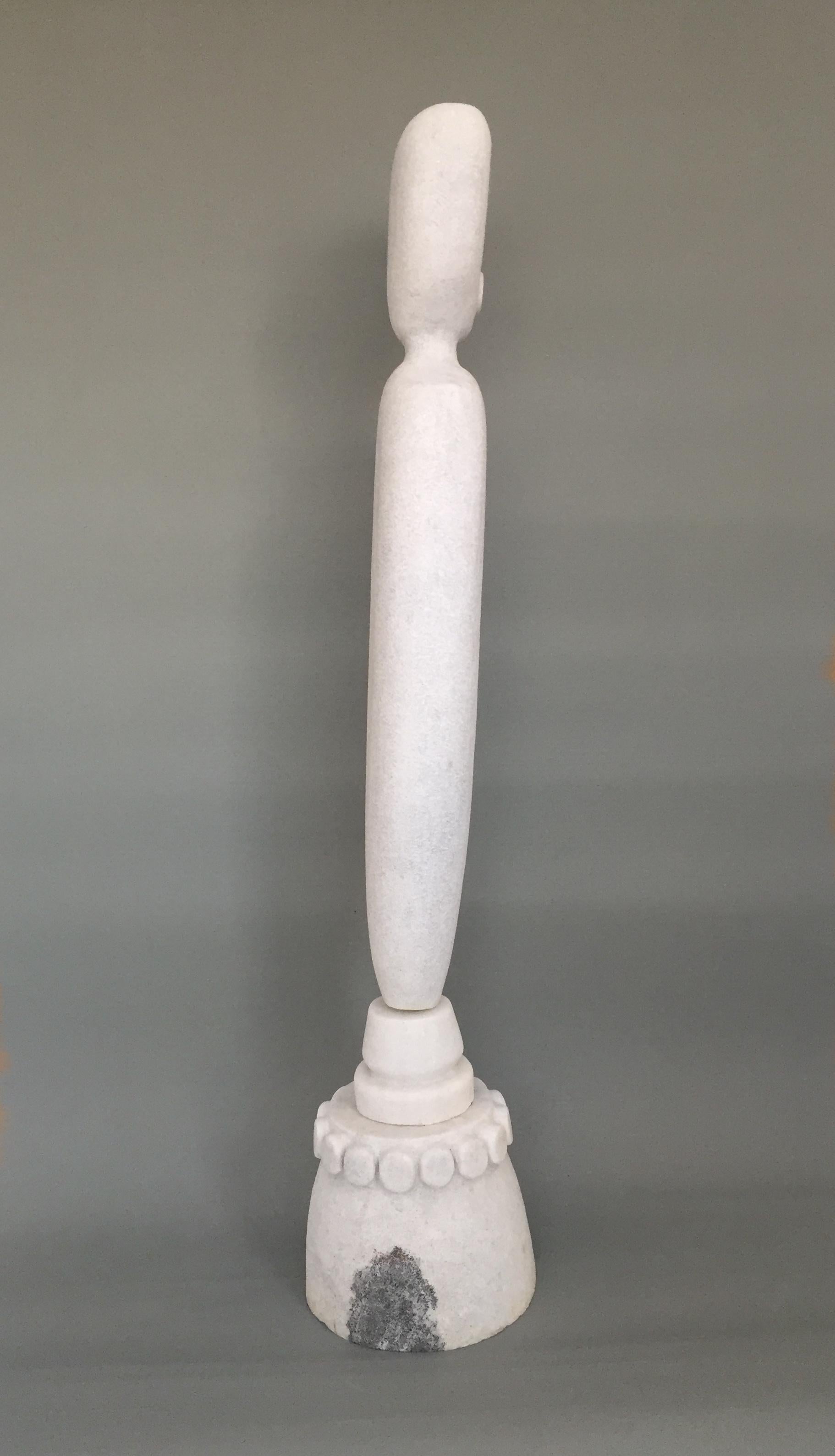 Guardian, Rare Naxian Marble Sculpture by Tom von Kaenel In New Condition In Geneve, CH