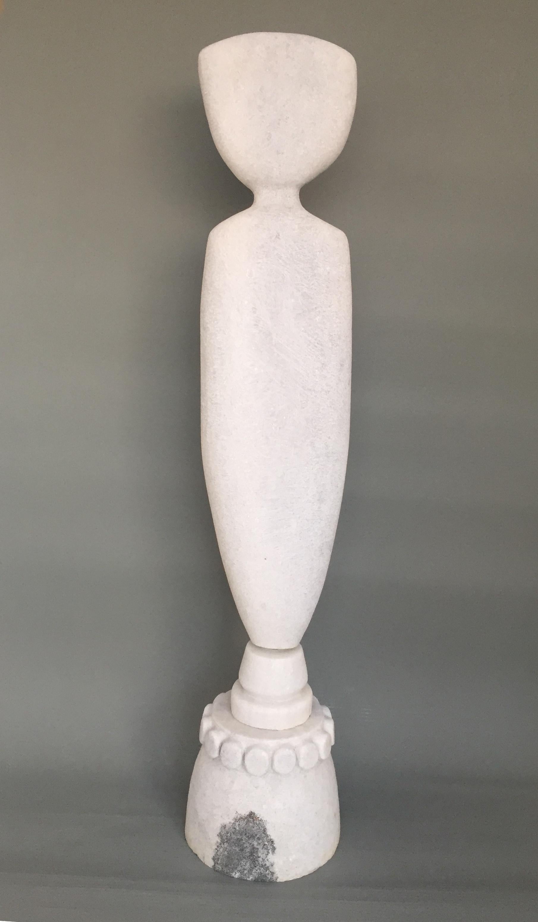 Contemporary Guardian, Rare Naxian Marble Sculpture by Tom von Kaenel