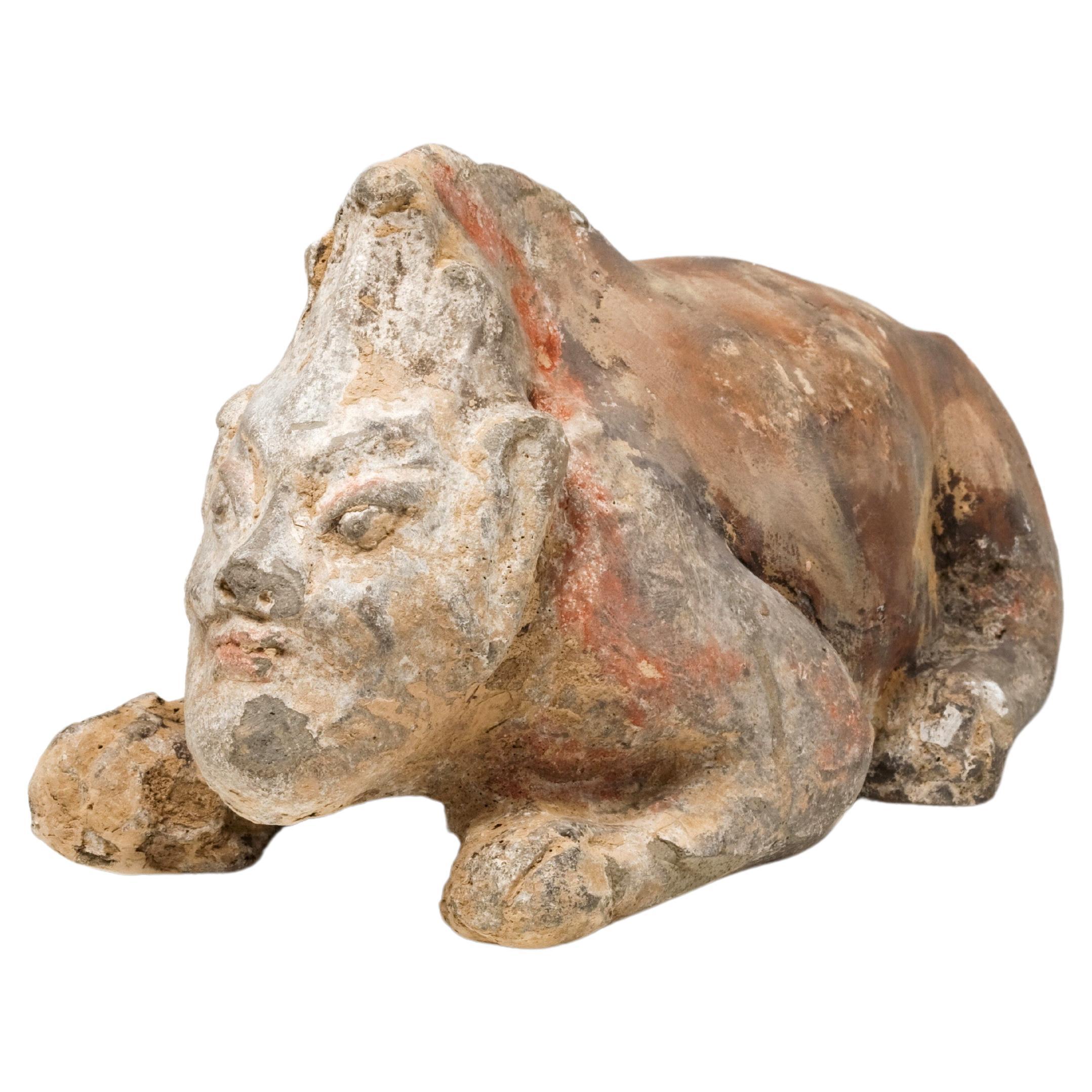 Guardian(Half human half beast) Pottery Figure, Northern Wei-Tang Dynasty For Sale
