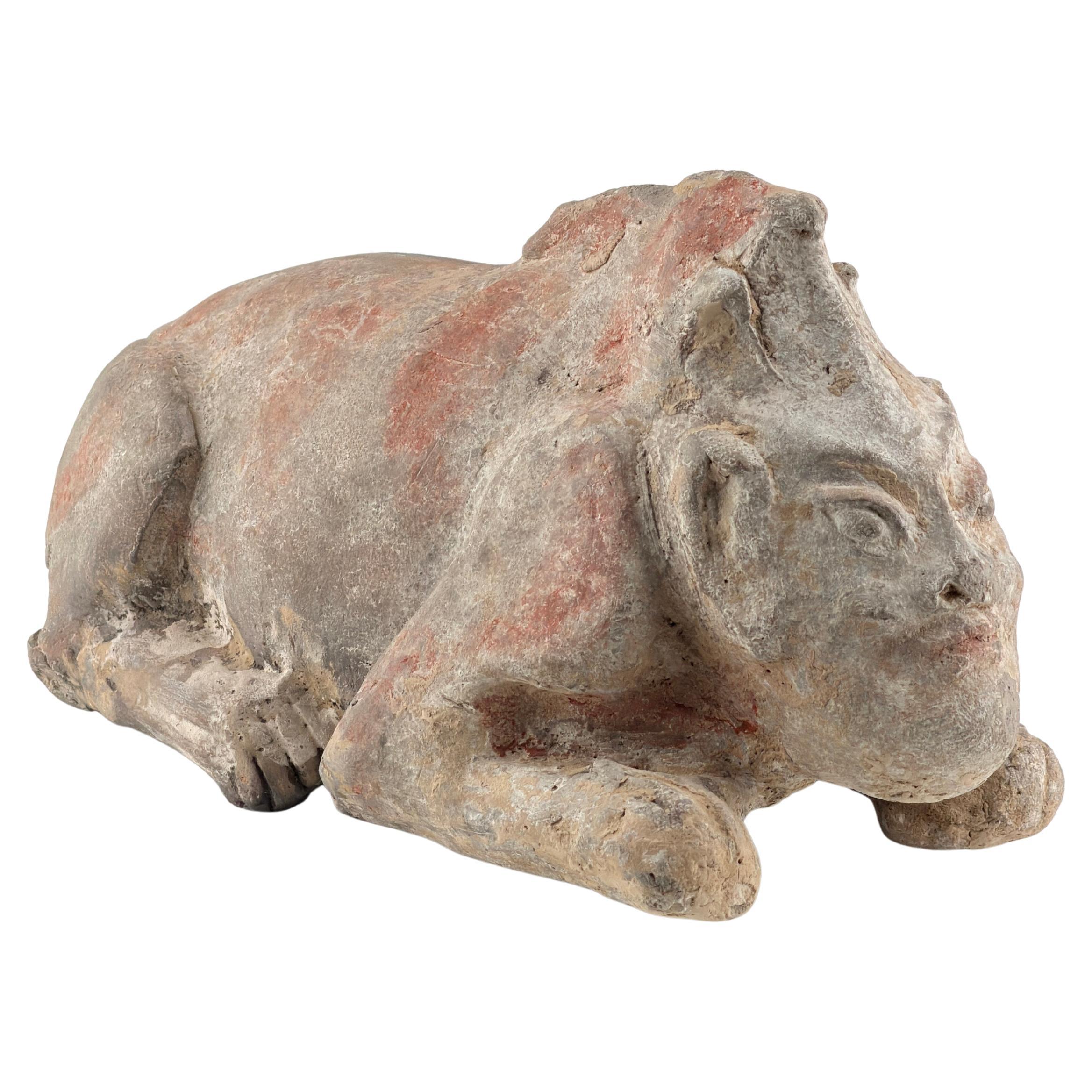 Gardien (mi-homme mi-bête) Figure en poterie, Dynastie Wei-Tang du Nord