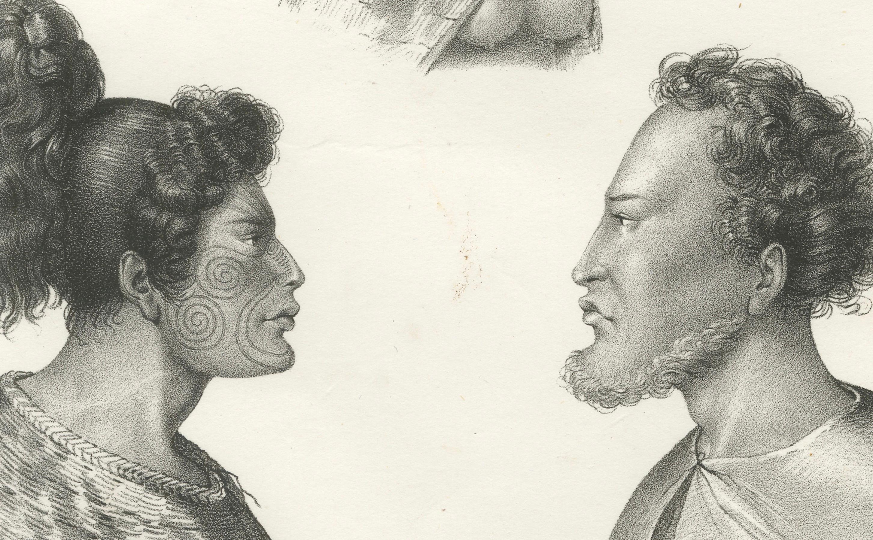 Hüter des Erbes: Maori-Häuptlinge und -Familien aus Hiva Oa und Tewaaiti, 1836 (Mittleres 19. Jahrhundert) im Angebot
